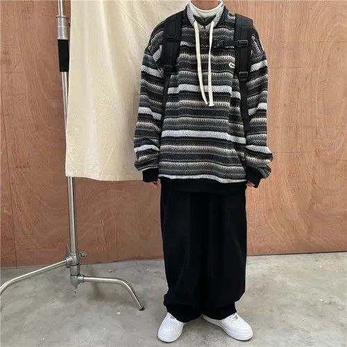 Japanese Brand Striped turtleneck sweater Size US L / EU 52-54 / 3 - 3 Thumbnail