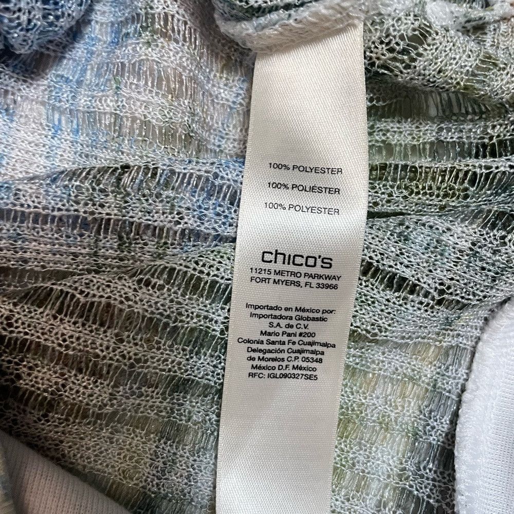 Chicos Chico's Blue Green Lightweight Dolman Sleeve Knit Top Size Size L / US 10 / IT 46 - 6 Thumbnail