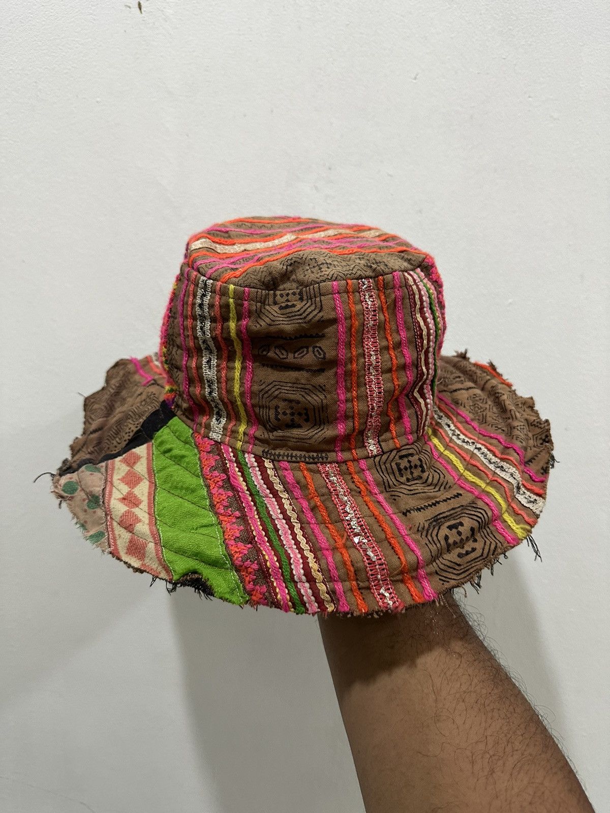 Japanese Brand VTG Distress Multicolored Bucket Hat Size ONE SIZE - 2 Thumbnail