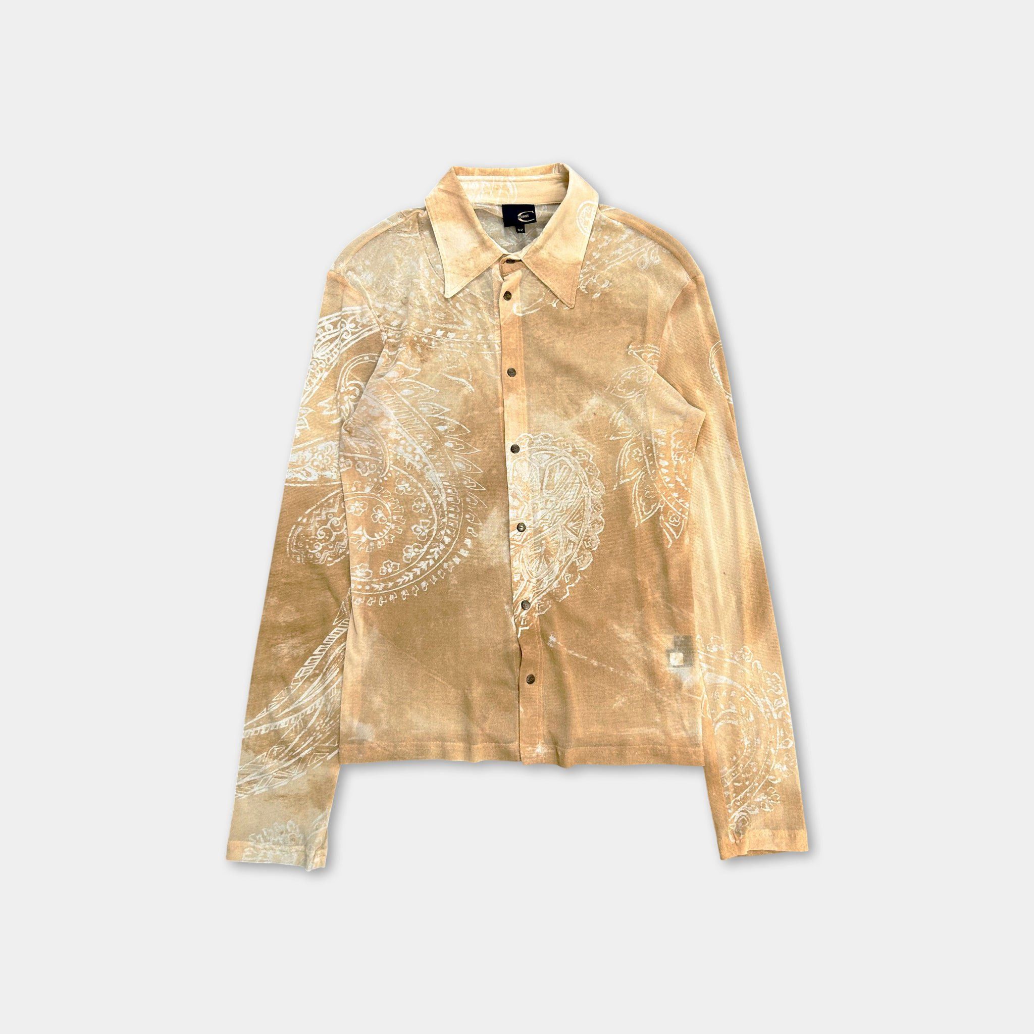 Just Cavalli Just Cavalli Bandana Yellow Mesh Shirt Size US L / EU 52-54 / 3 - 1 Thumbnail