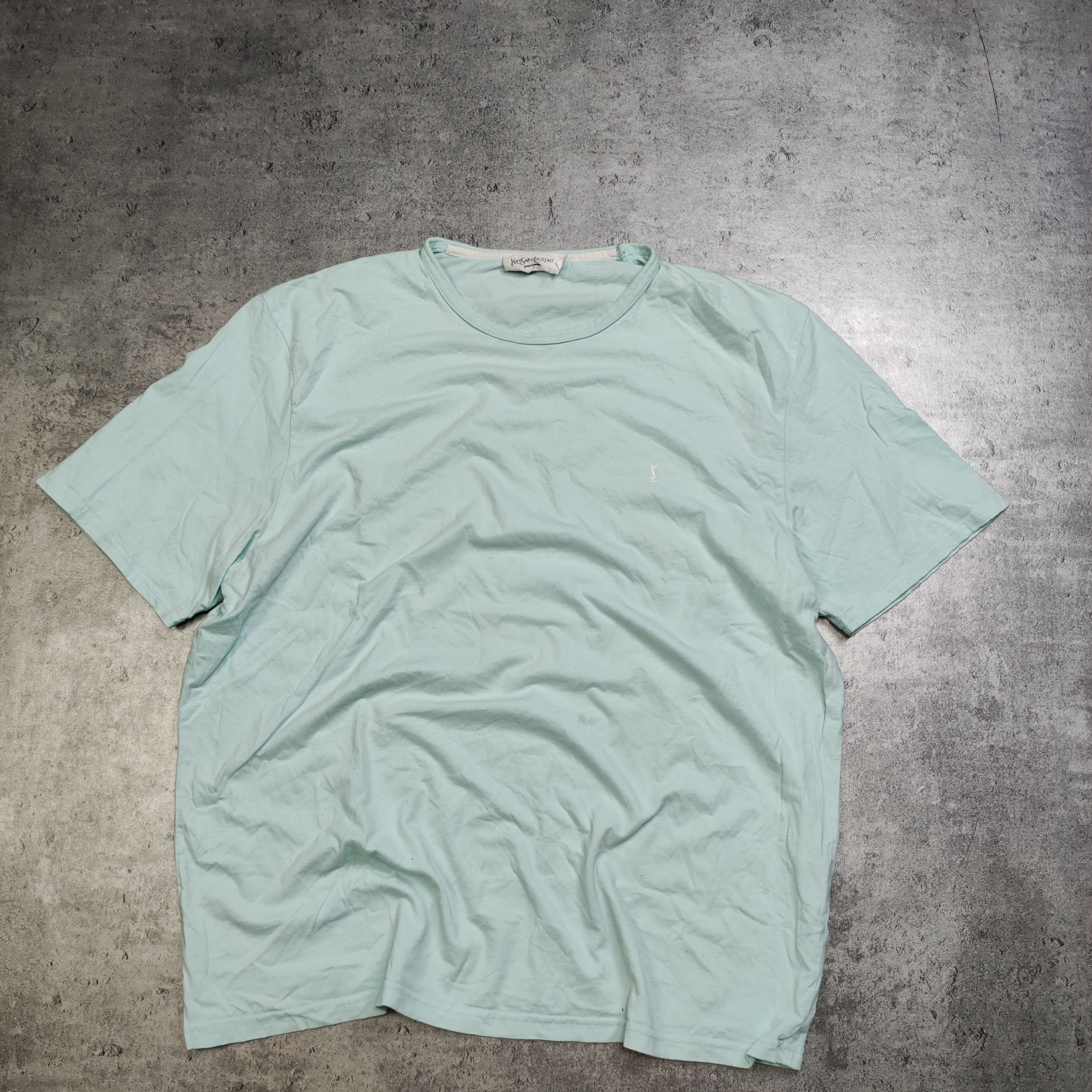 Vintage × Yves Saint Laurent RARE YSL Yves Saint Laurent Mint Small Logo Classic Tee Size US XXL / EU 58 / 5 - 2 Thumbnail