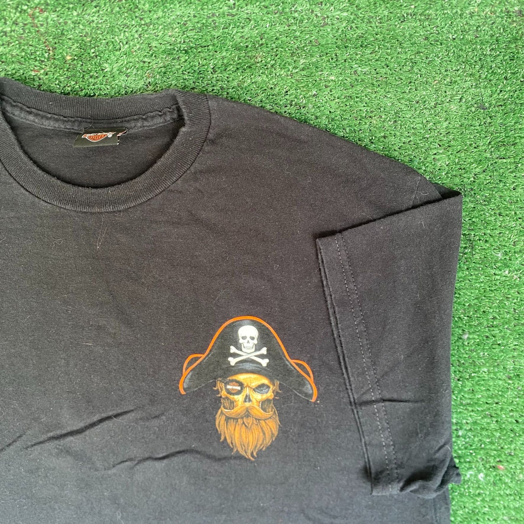 Harley Davidson Vintage Y2K Harley Davidson Shirt Pirate Biker Logo Tee Size US M / EU 48-50 / 2 - 5 Thumbnail