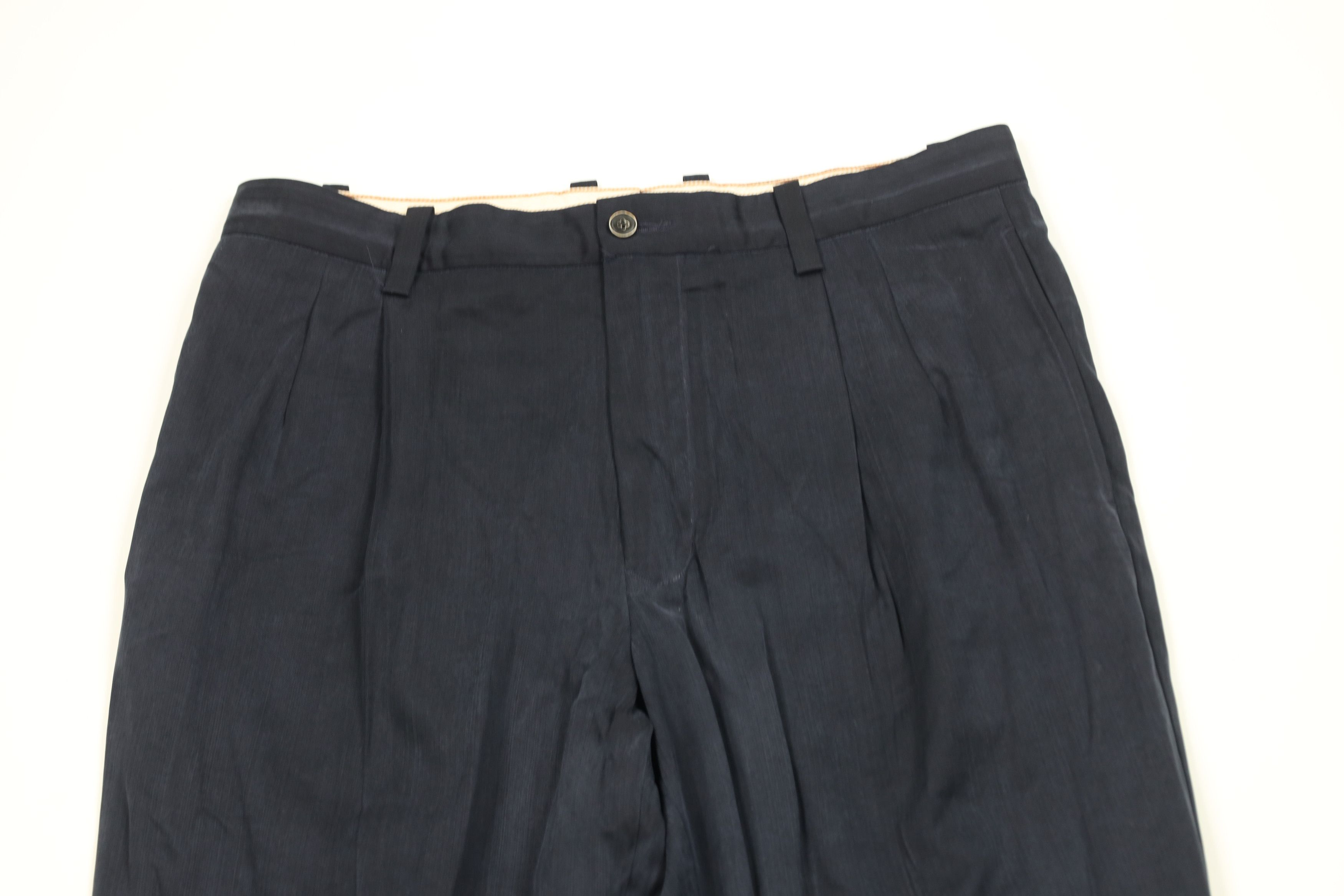 Tommy Bahama Vintage Tommy Bahama Silk Wide Leg Chino Pants Navy Blue Size US 34 / EU 50 - 2 Thumbnail
