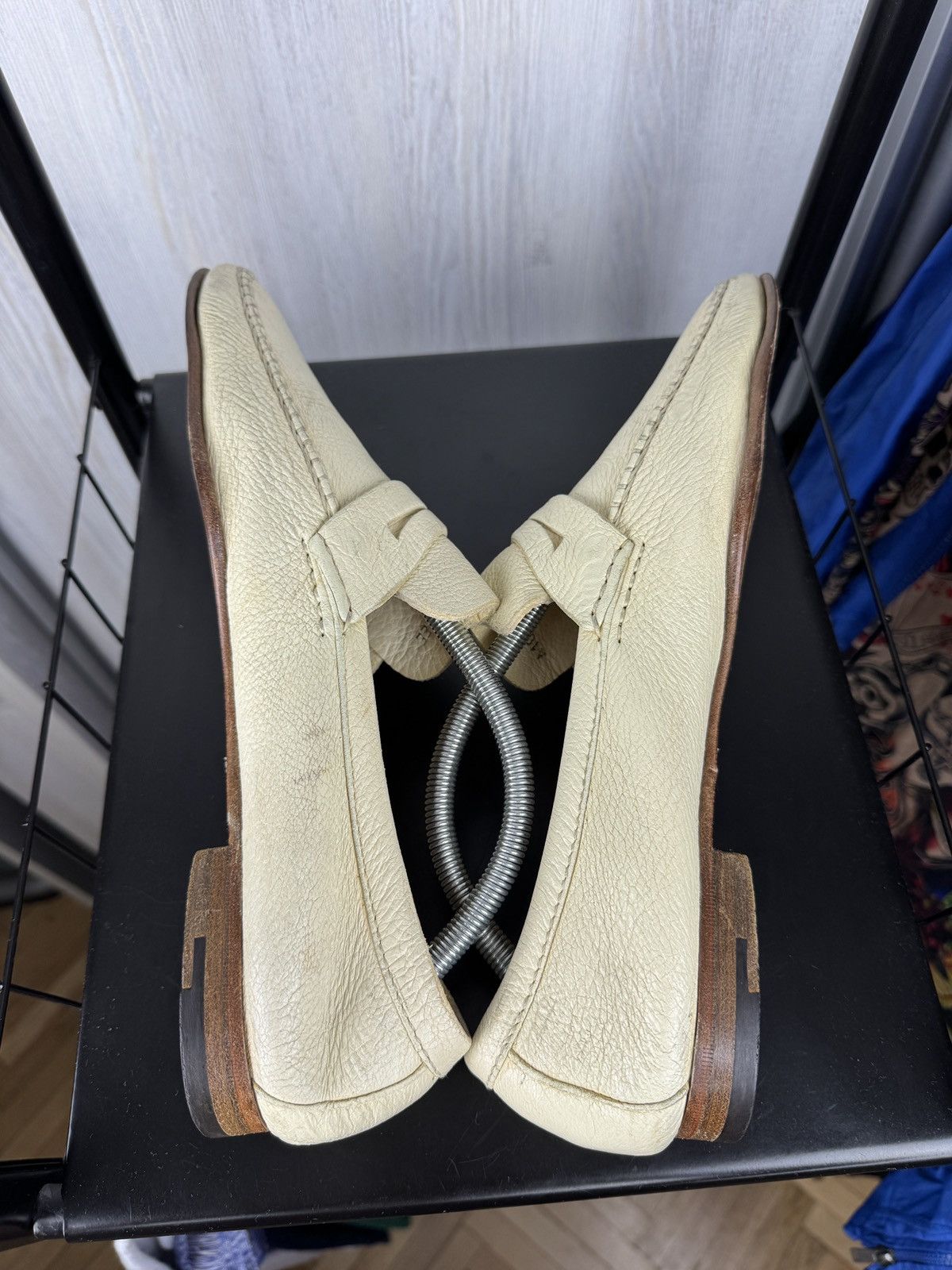 Ermenegildo Zegna Ermenegildo Zegna Ivory White Leather Classic Loafers 9.5EE Size US 10.5 / EU 43-44 - 12 Thumbnail