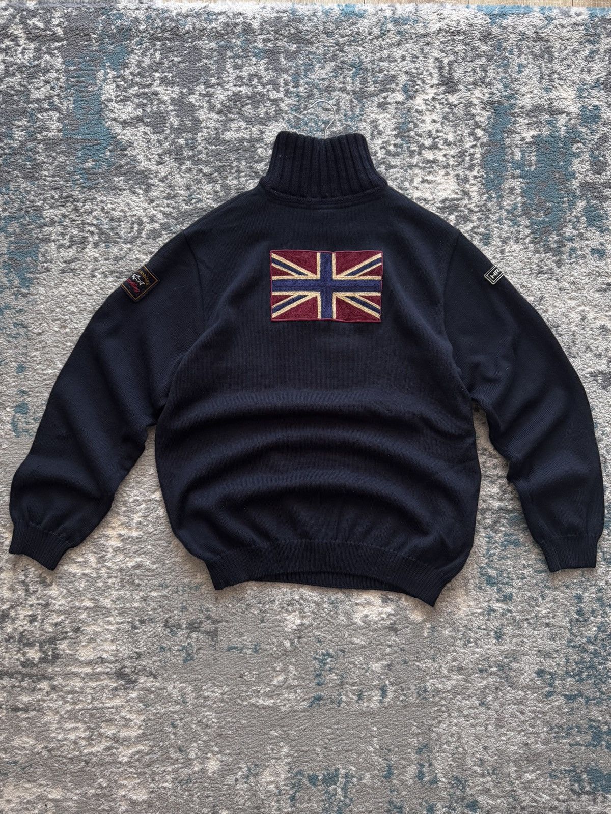 Paul & Shark Vintage Paul Shark Yachting HR-34 Great Britian Flag Sweater Size US XL / EU 56 / 4 - 7 Thumbnail