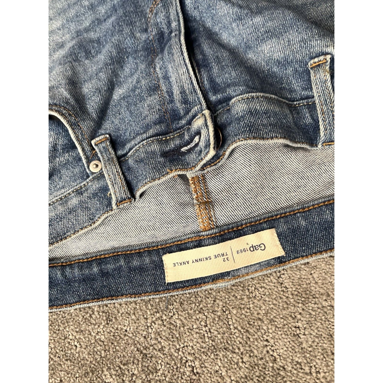 Gap Gap Jeans Women True Skinny Ankle Blue Wash Denim Stretch Pocket Zip Rise Mid Size 32 32 in 30.5 in Inseam Light Wash Size 24" / US 00 / IT 34 - 5 Thumbnail