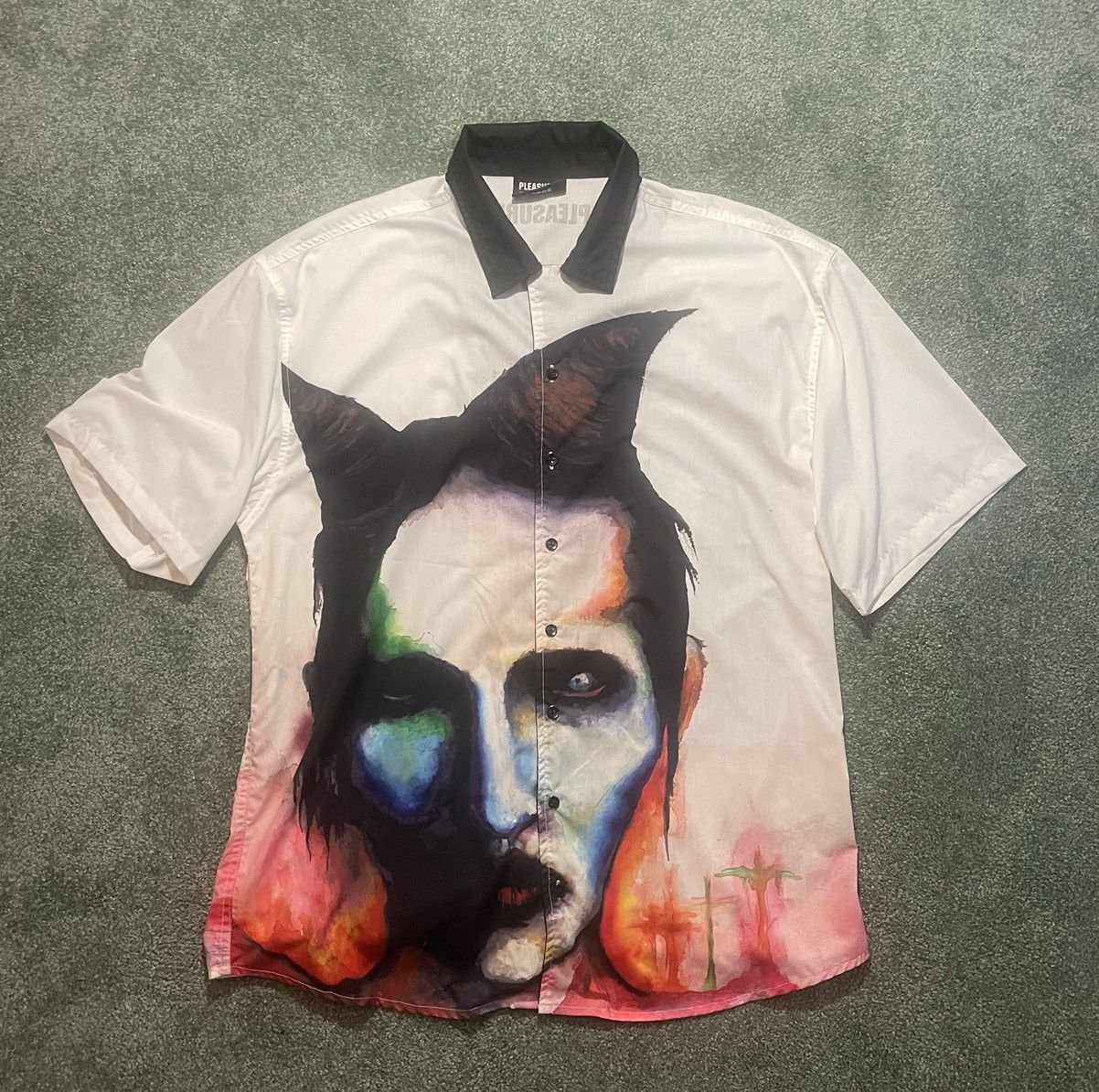 Marilyn Manson × Pleasures Marilyn Manson Watercolor Button Up Size US XL / EU 56 / 4 - 1 Thumbnail
