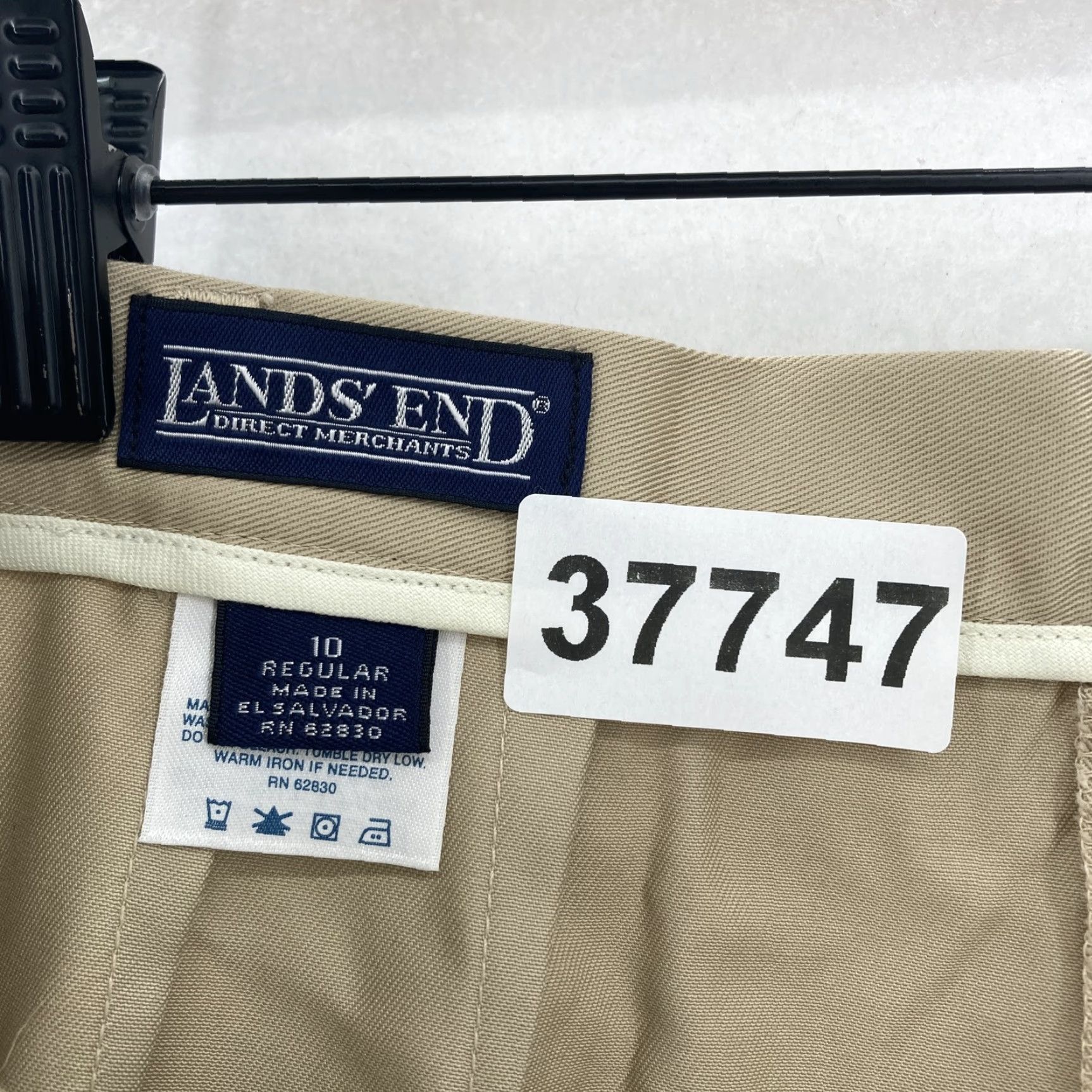 Lands' End Lands' End Pants Womens 10 Regular Khaki Beige Pleated Front Work Chino Classic Size 32" / US 10 / IT 46 - 4 Thumbnail
