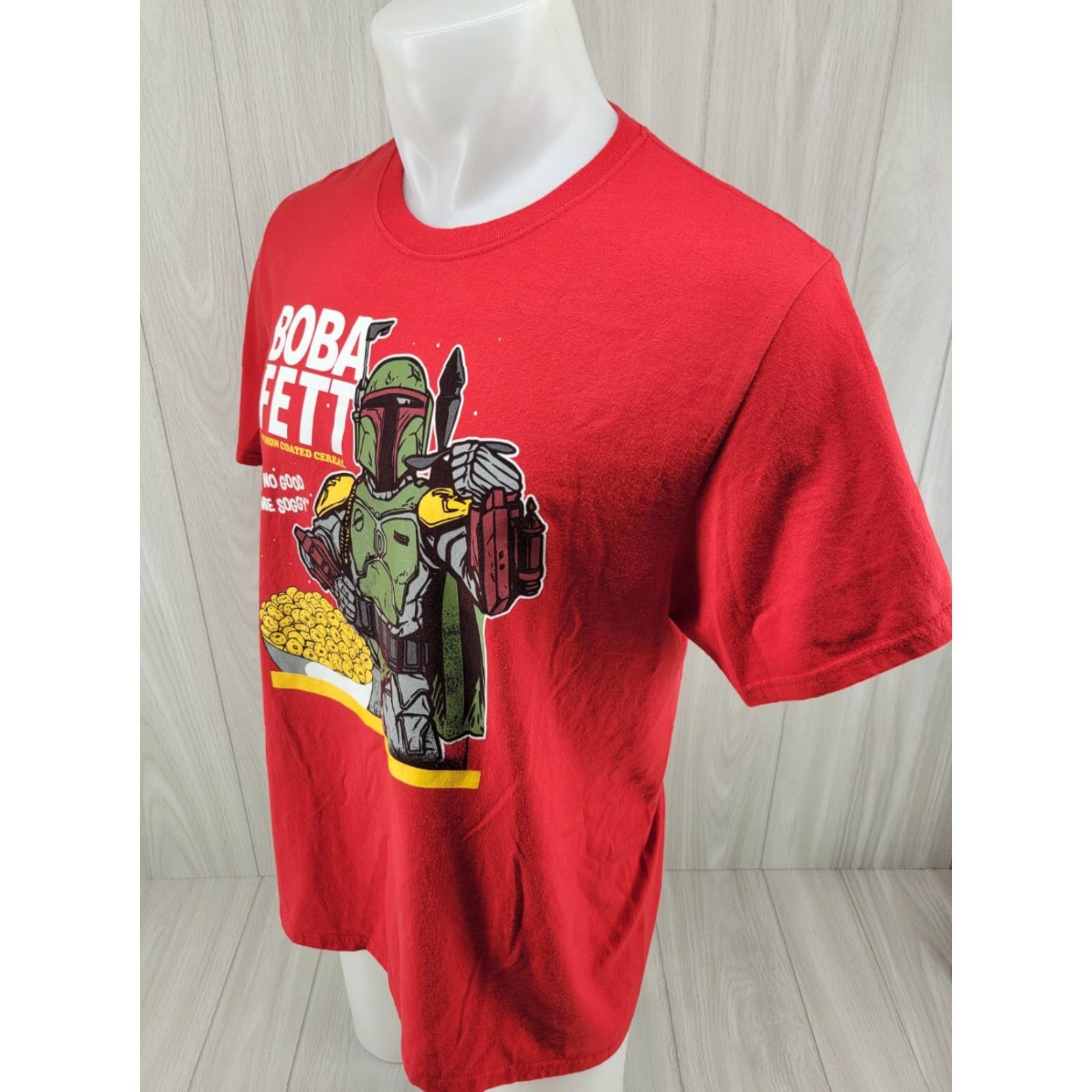 Vintage Funko Star Wars Boba Fett Cereal T Shirt Mens Large T-Shirt Red Star Wars 90s Theme Mens Size US L / EU 52-54 / 3 - 4 Thumbnail
