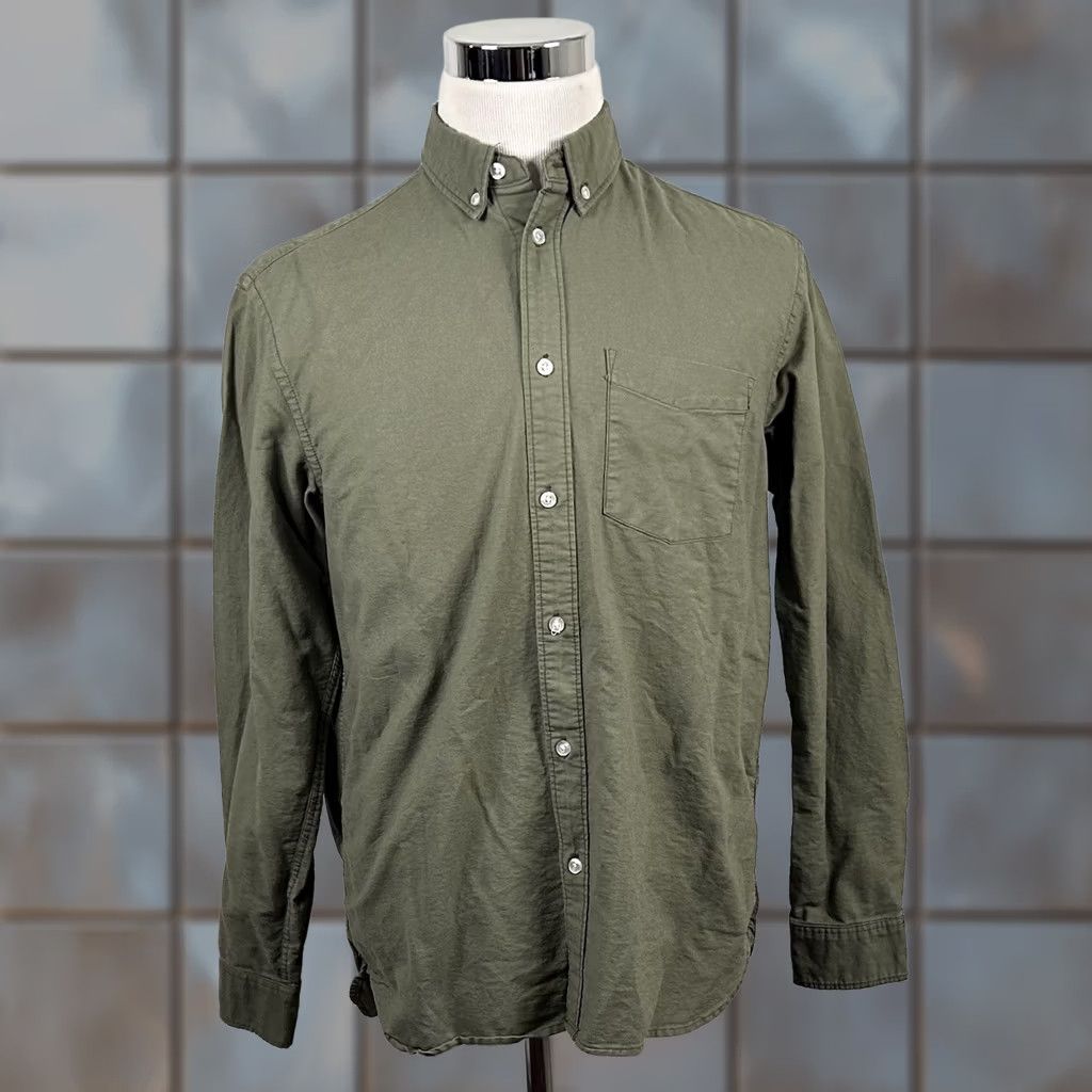 H&M H&M LOGG Medium Oxford Shirt Green 100% Cotton Casual Button Down Shirt Mens Regular XS? Size US M / EU 48-50 / 2 - 1 Thumbnail