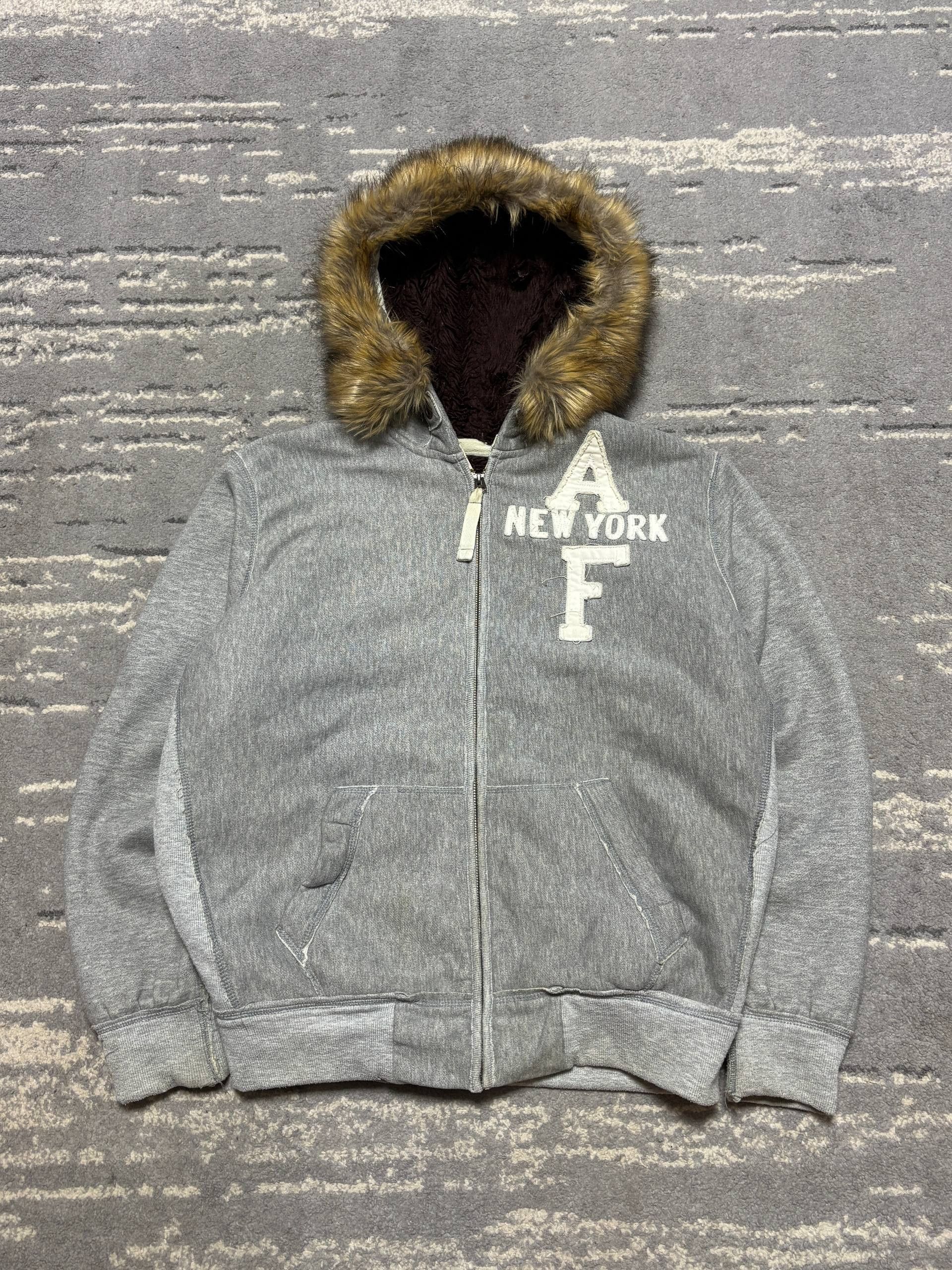 Abercrombie & Fitch 🧥 Abercrombie & Fitch Fur-Lined Hoodie — New York Edition Size US L / EU 52-54 / 3 - 1 Thumbnail