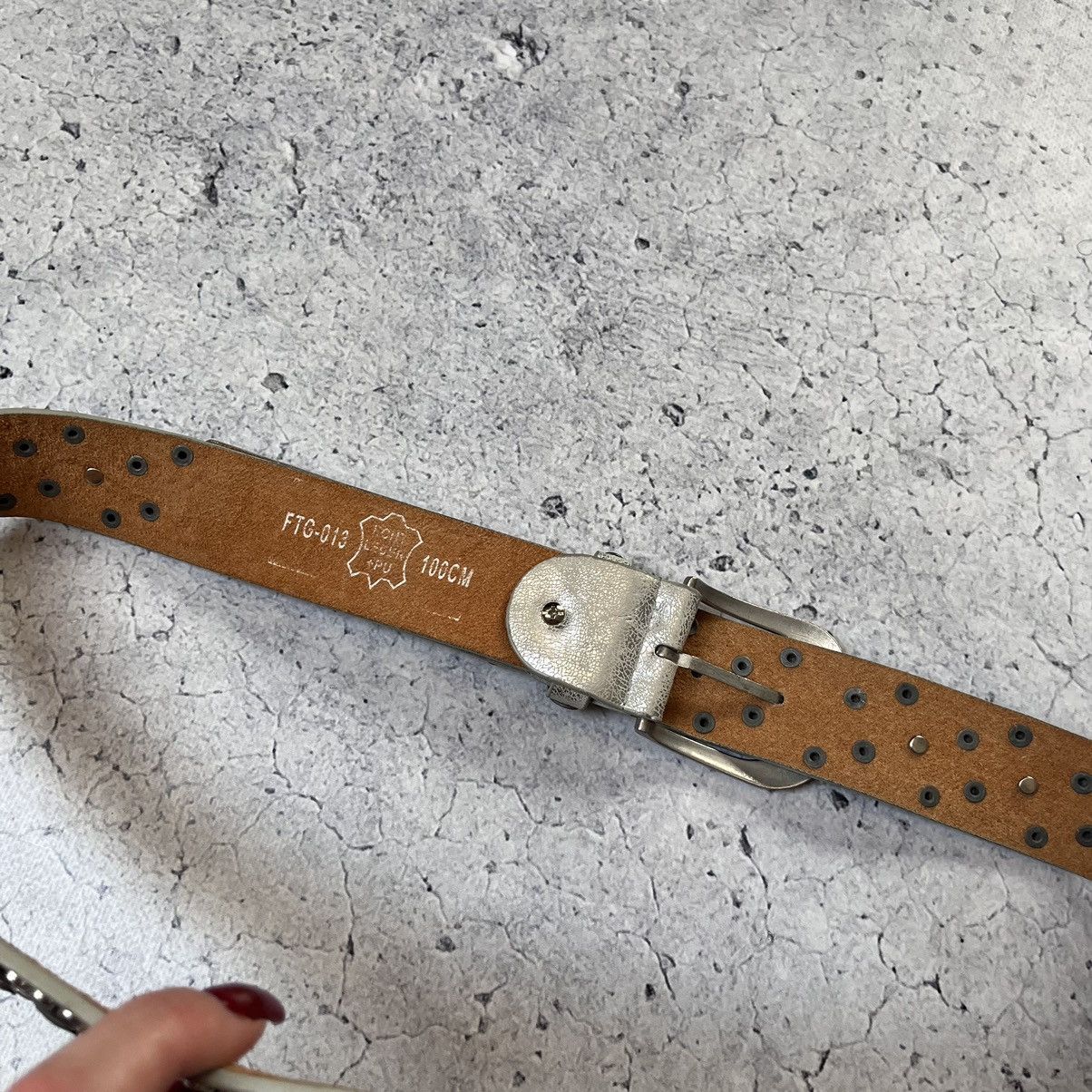 Japanese Brand × Vintage Vintage Leather Belt With Crystal B.B. Simon Supreme Style Size ONE SIZE - 11 Thumbnail