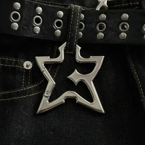 Jewelry Silver Star Shaped Metal Carabiner Keychain Accessory Size ONE SIZE - 6 Thumbnail