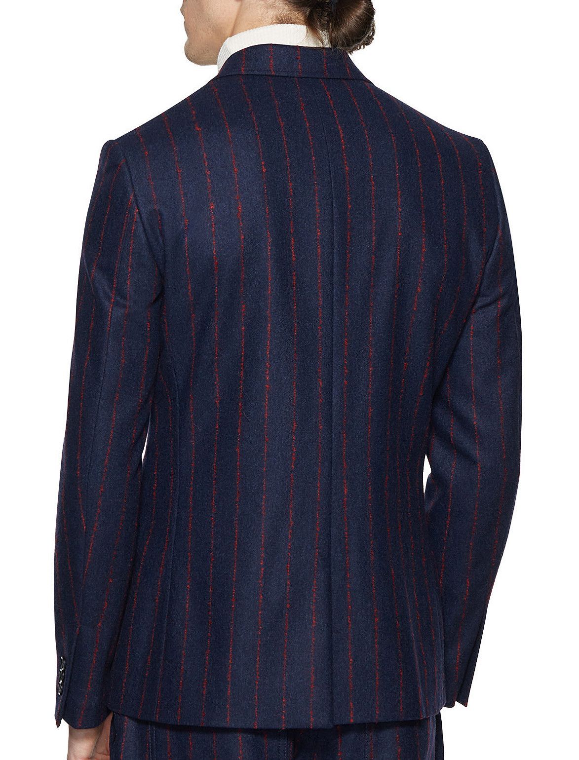 Raf Simons Raf Simons navy textured red pinstripe wool blazer aw15 Size 42R - 3 Thumbnail