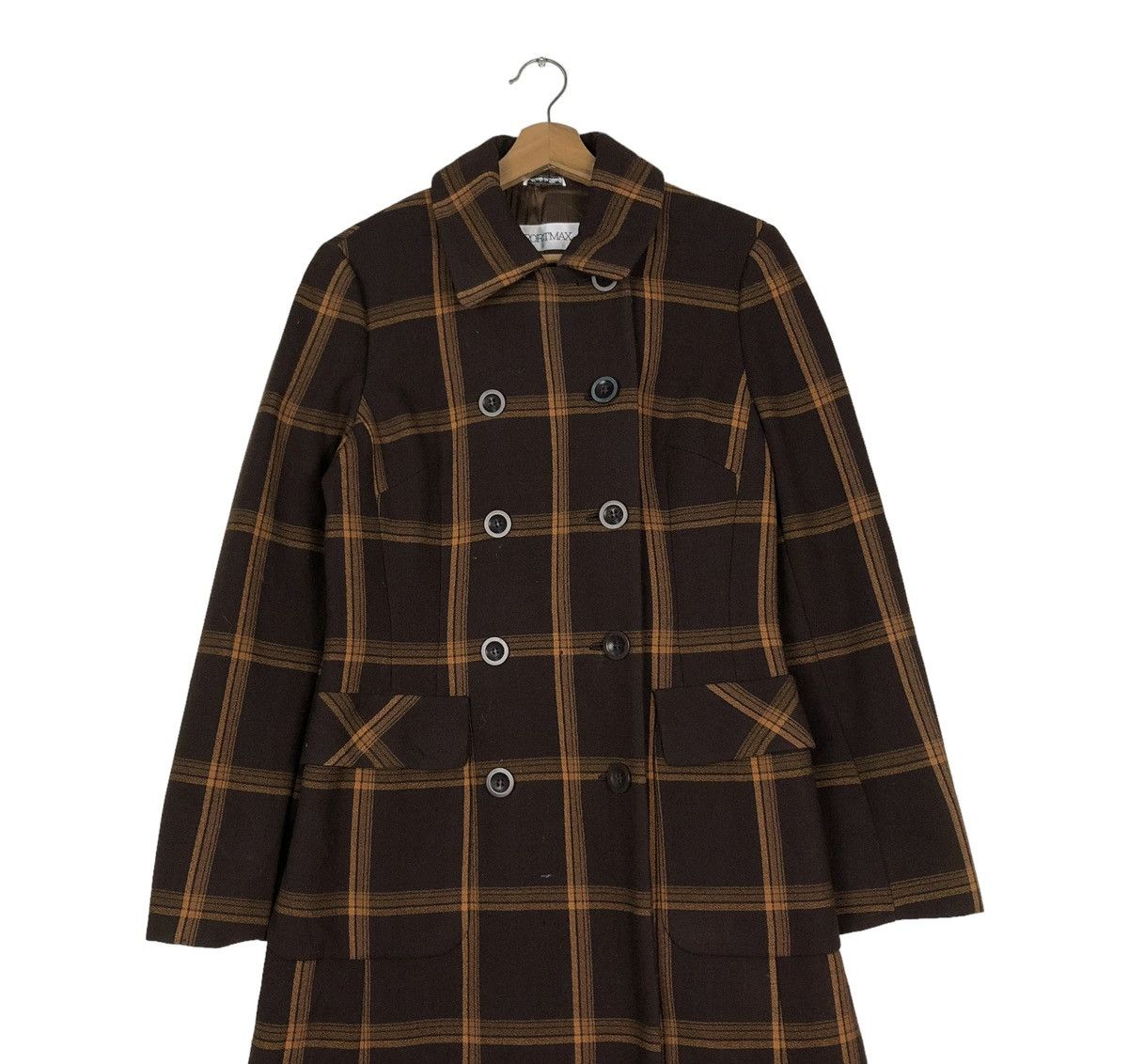Vintage 🔥LONG JACKET WOOL SPORTMAX MADE IN ITALY TARTAN DESIGN Size M / US 6-8 / IT 42-44 - 3 Thumbnail
