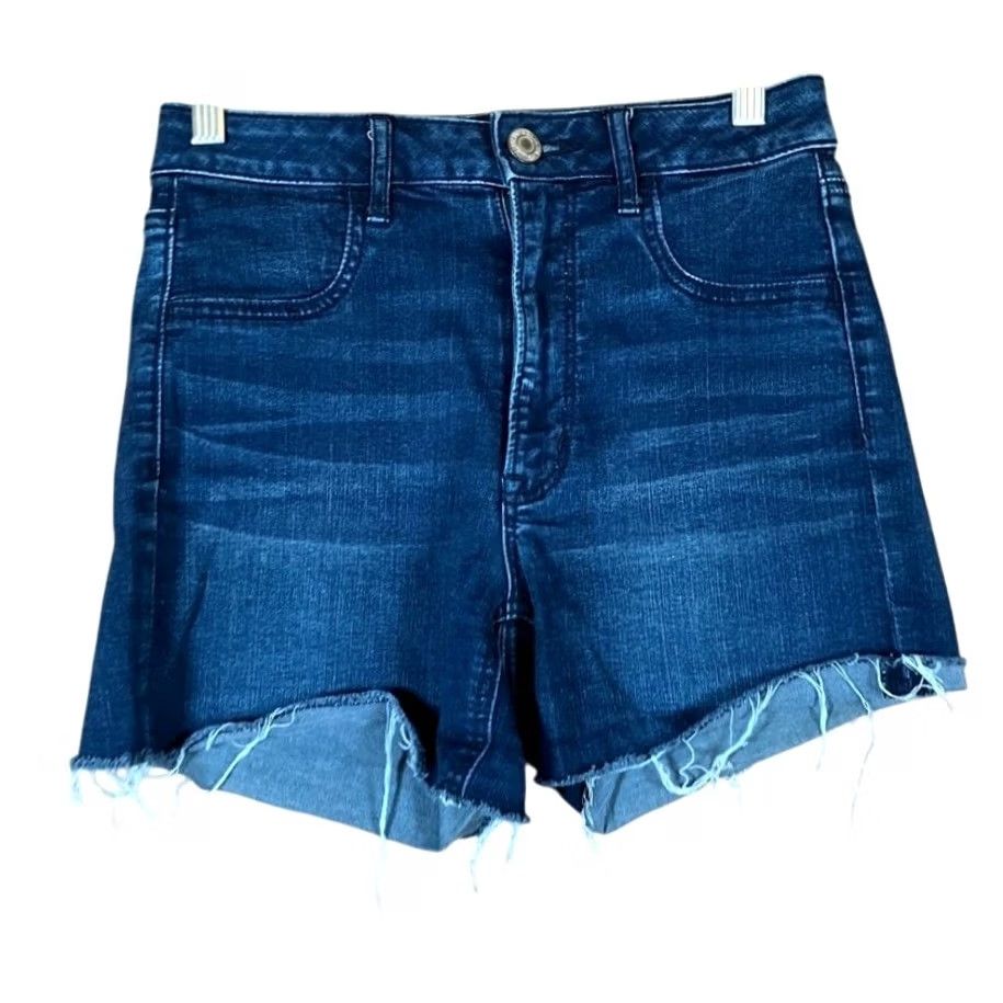 American Eagle Outfitters American Eagle Womens Shorts Blue Denim High Rise Shortie Stretch 6 Regular Pocket 5-Pocket Design Casual Streetwear Preppy Womens Size 28" / US 6 / IT 42 - 2 Thumbnail