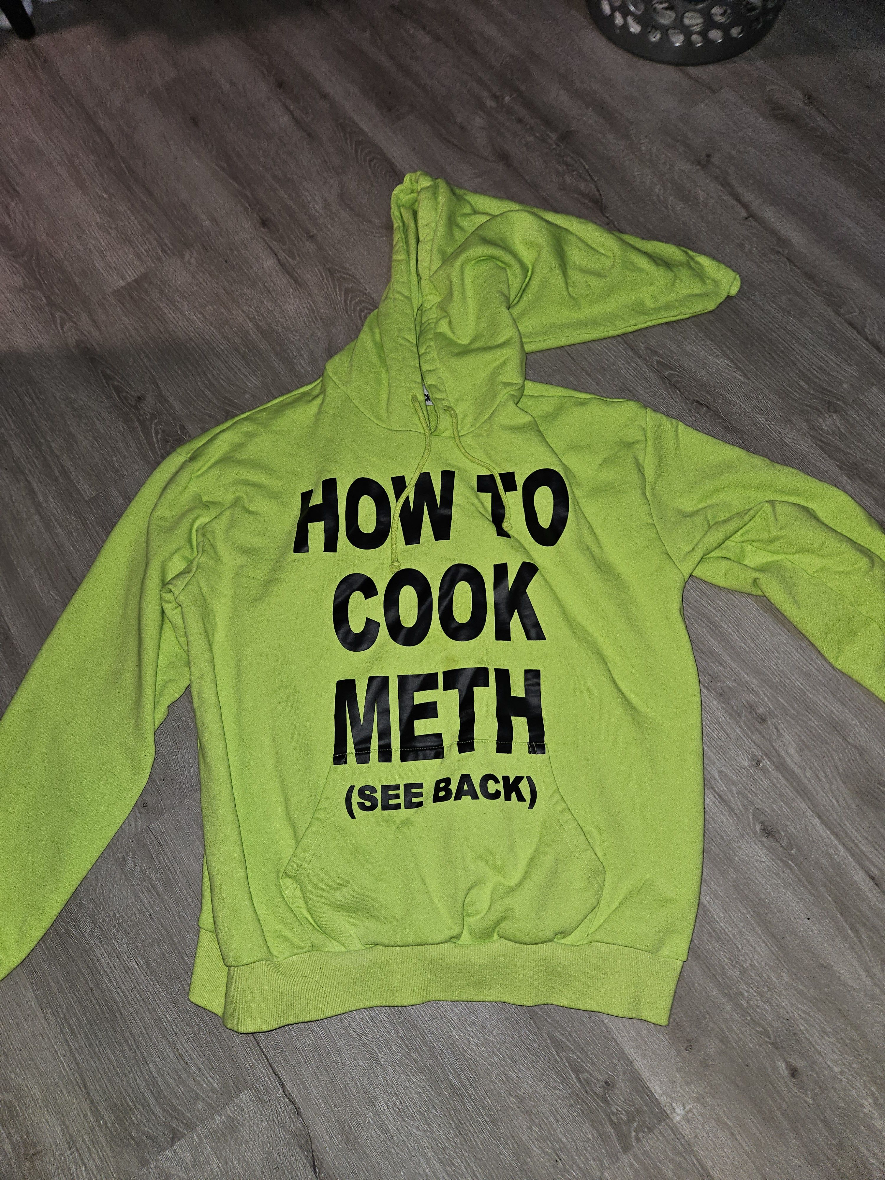 image of Haunted Mound Designer Meth Hoodie Humor in Neon Green, Men's (Size XL)