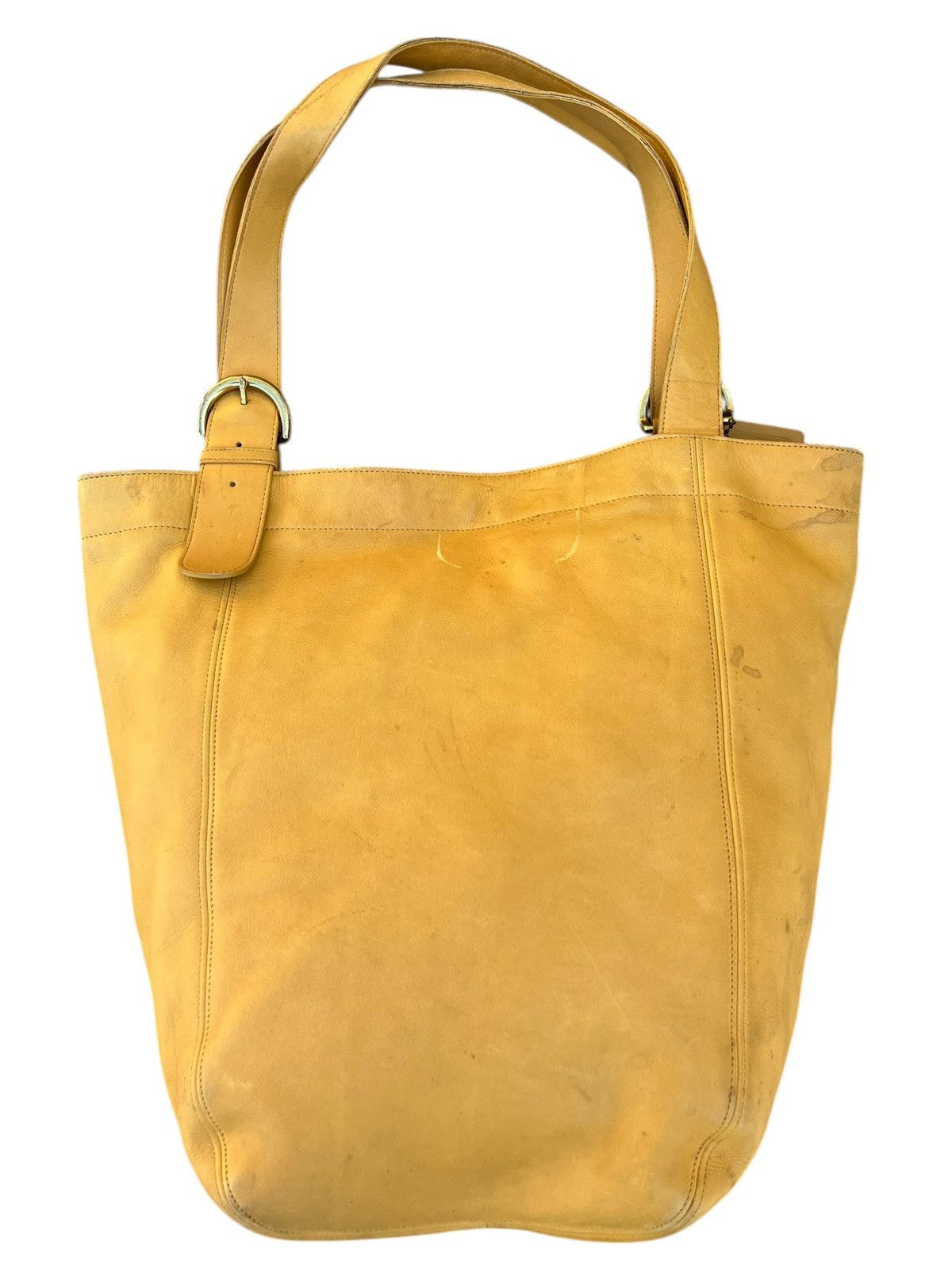 Leather Vintage 90s COACH Scratches Stains Patina Leather Tote Bag Size ONE SIZE - 8 Thumbnail