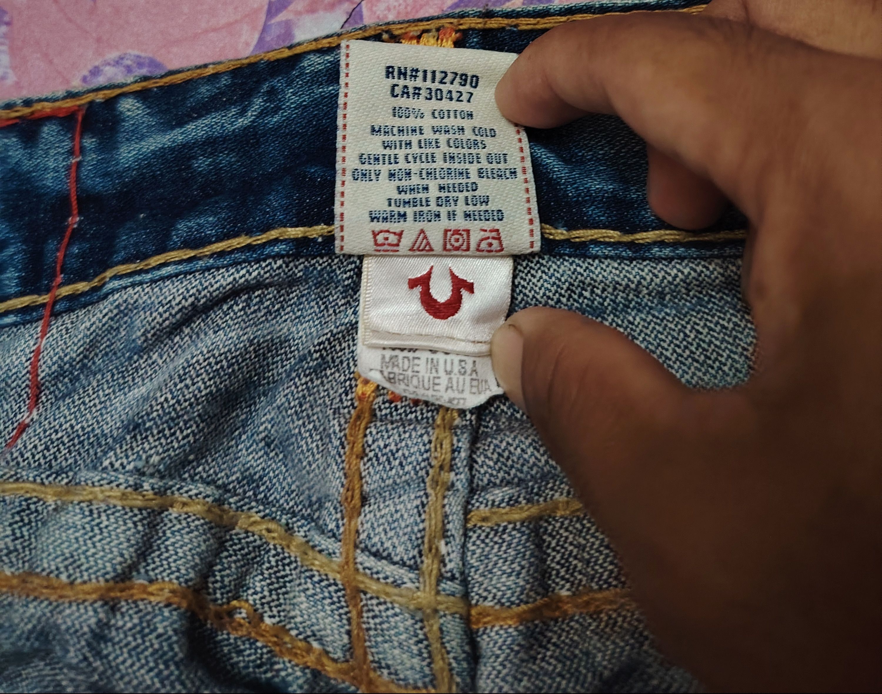 True Religion True Religion Jeans Orange Stitch Joey Super T Denim Flared Size US 31 - 11 Thumbnail
