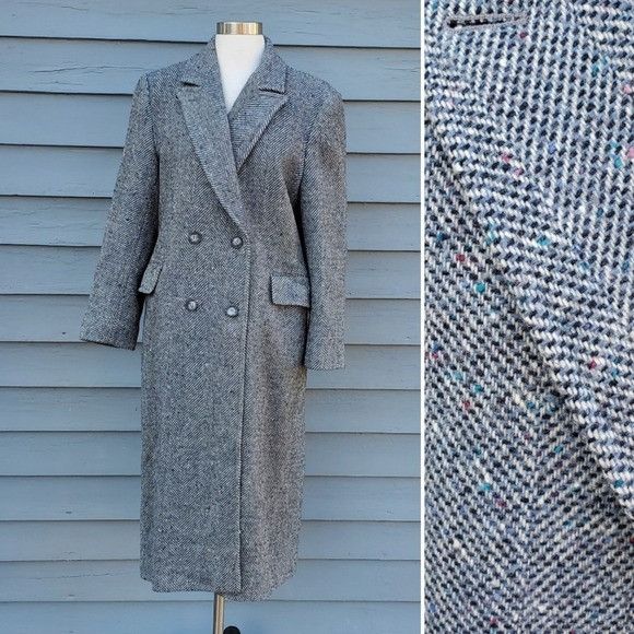 Pendleton × Vintage Vintage 80s Pendleton Blue Black Gray Barleycorn Tweed Wool Size XL / US 12-14 / IT 48-50 - 2 Thumbnail