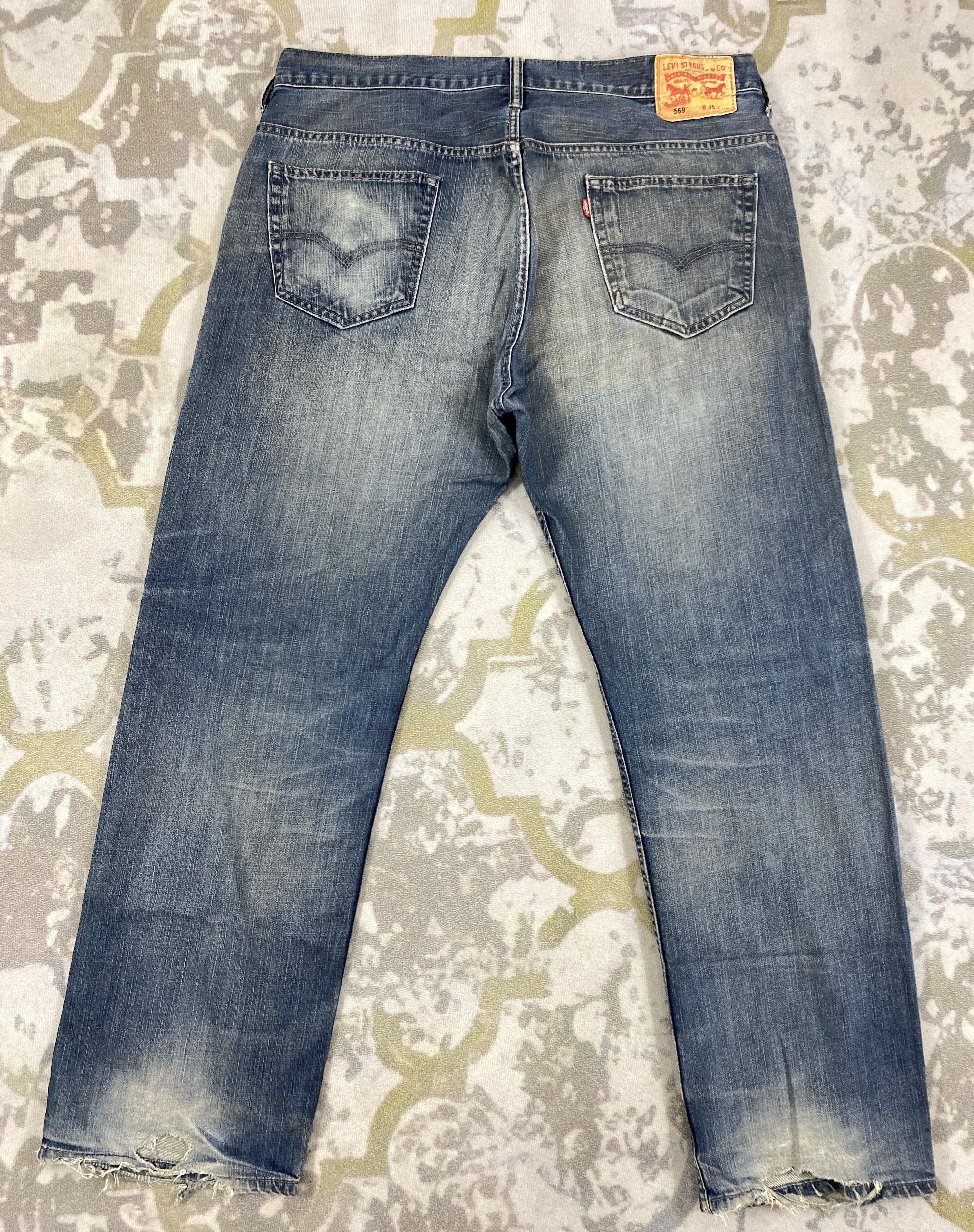 Levi's Distressed Blue Levi's 569 Jeans 39x31 Denim -SJ100 Size US 39 - 2 Thumbnail