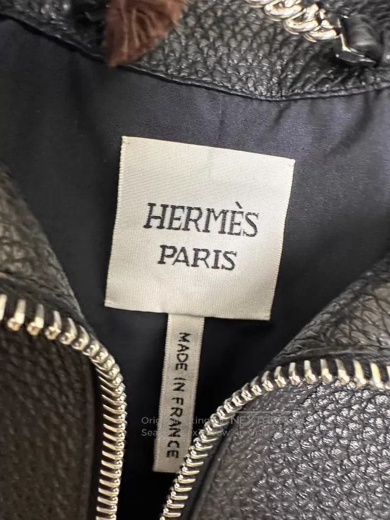 Hermes Hermes Black Leather Jacket and Deer Skin Vest Size XXS / US 00 / IT 34 - 2 Thumbnail