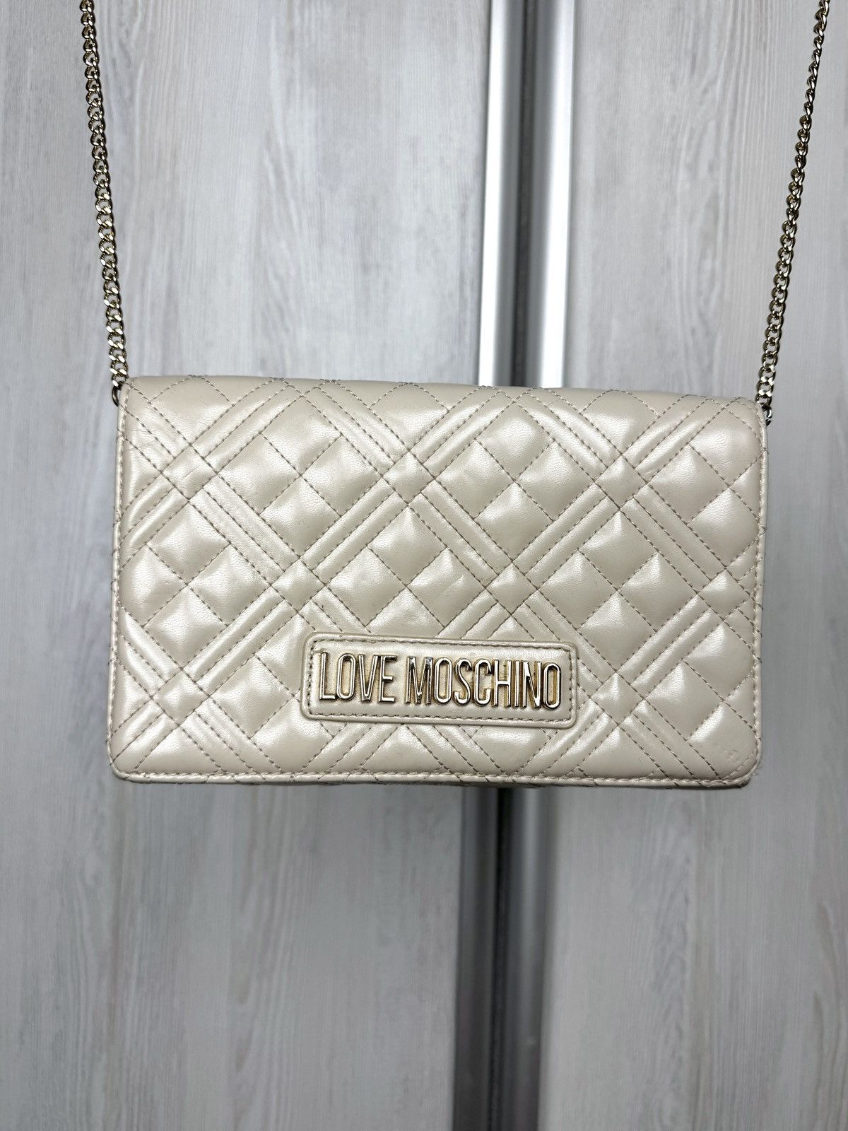 Love Moschino Love Moschino beige clutch shoulder bag faux leather Size ONE SIZE - 1 Thumbnail