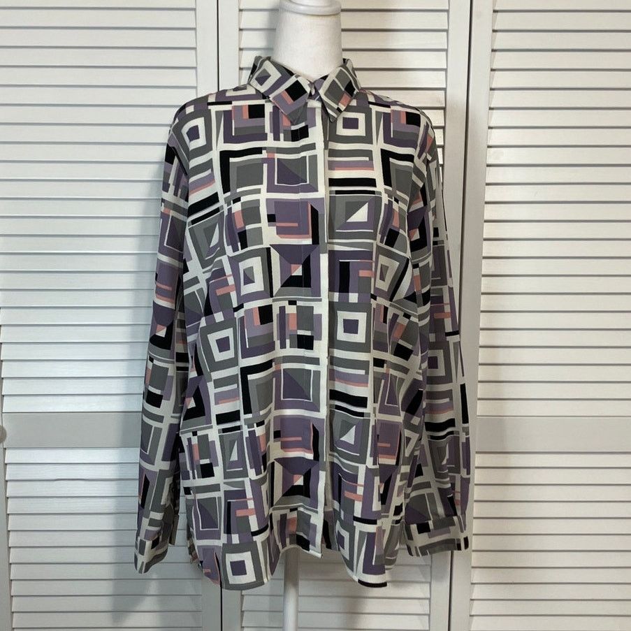 Other Alfred Dunner Vintage Retro Pastels Collared Blouse Women 14 Size XL / US 12-14 / IT 48-50 - 1 Thumbnail