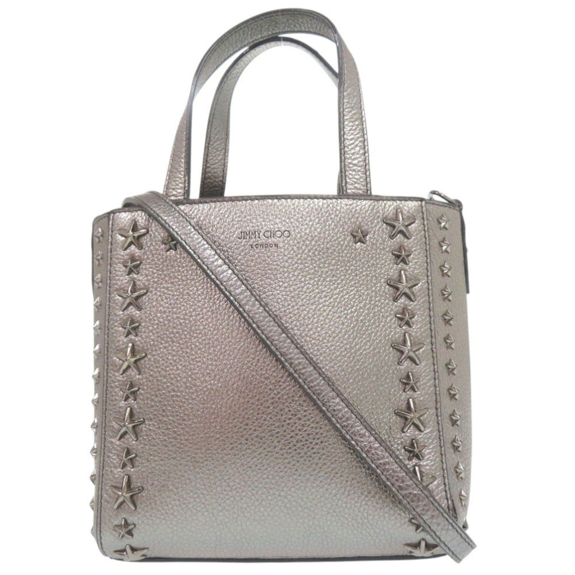 Jimmy Choo Jimmy Choo 2-way Mini Pegasi Star Stud Handbag in Silver Leather (0700) Size ONE SIZE - 1 Thumbnail
