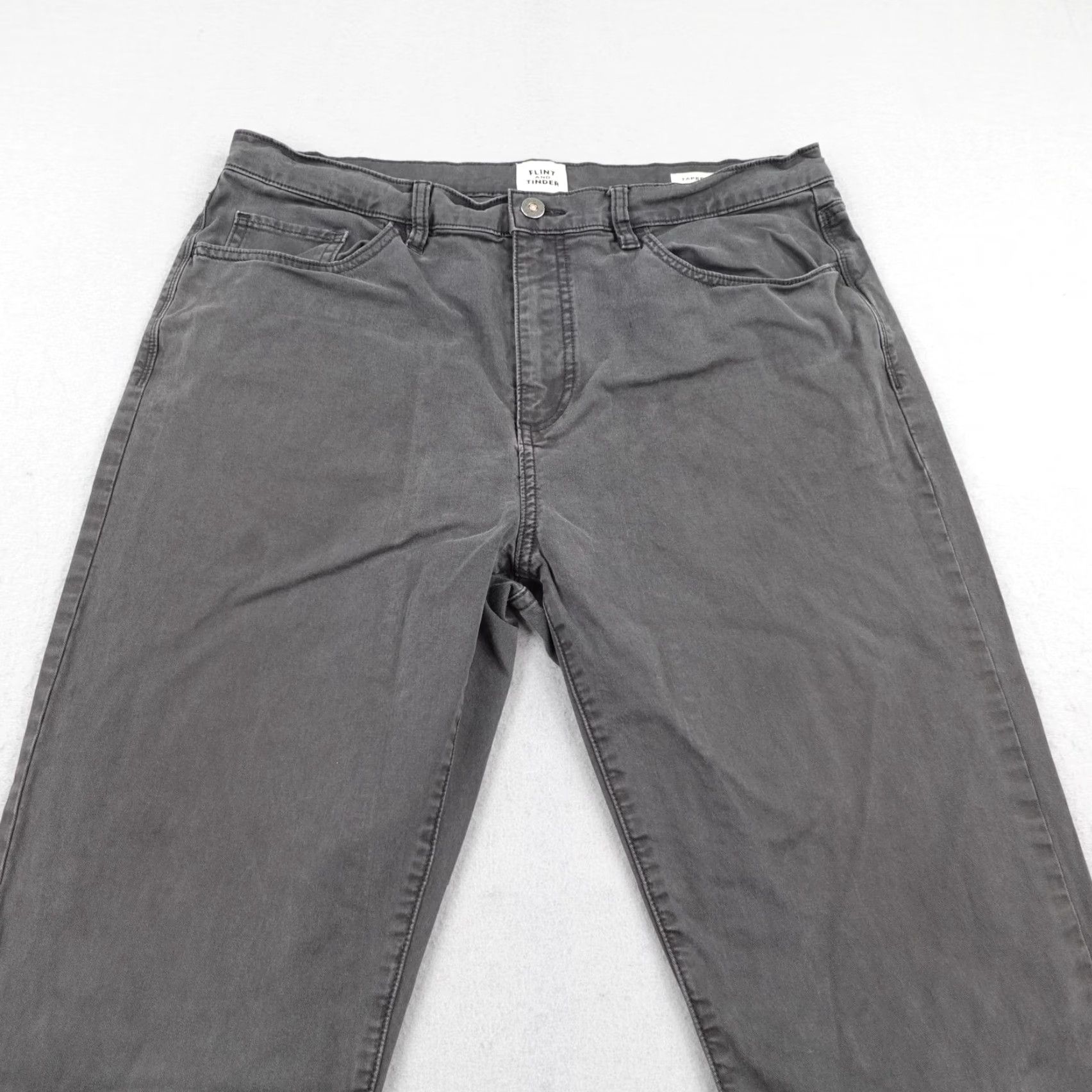 Flint And Tinder Flint And Tinder Pants Mens 34x34 Gray Tapered Fit Stretch 5 Pocket Chino Work Size US 34 / EU 50 - 2 Thumbnail