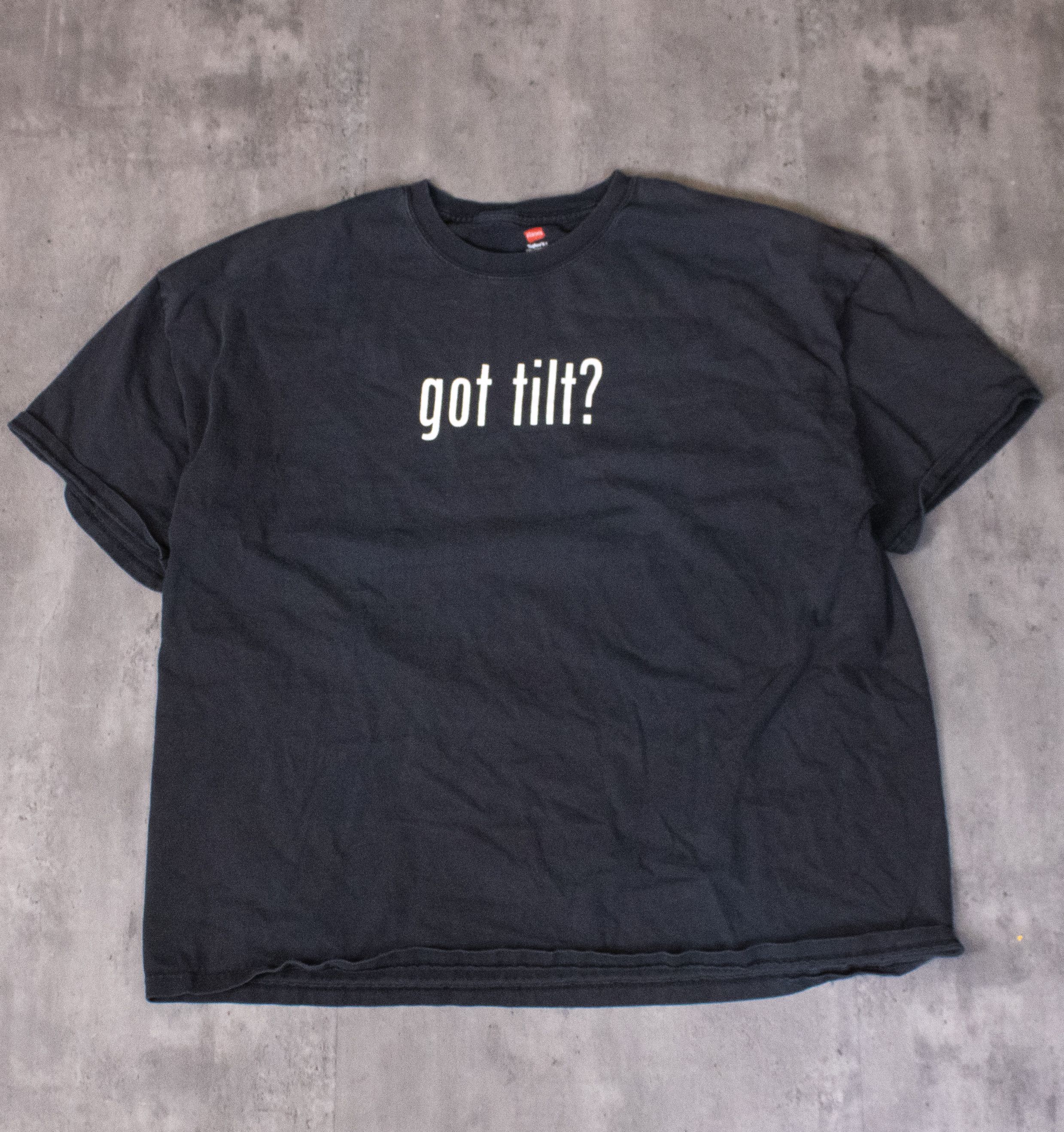 Hanes × Vintage Got Tilt Full Tilt Poker Double Sitch Faded Black T-Shirt Size US XL / EU 56 / 4 - 3 Thumbnail