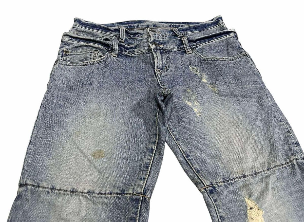 Japanese Brand × Le Grande Bleu (L.G.B.) × Tornado Mart 🔥Sick Y2K PPFM Distressed Boro Patchwork Double Waist Denim Size US 34 / EU 50 - 1 Thumbnail