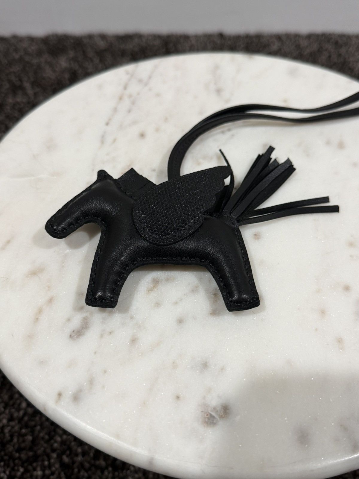 Hermes Hermes Black Leather MM Lizard Rodeo Pegasus Horse Bag Charm Size ONE SIZE - 2 Thumbnail