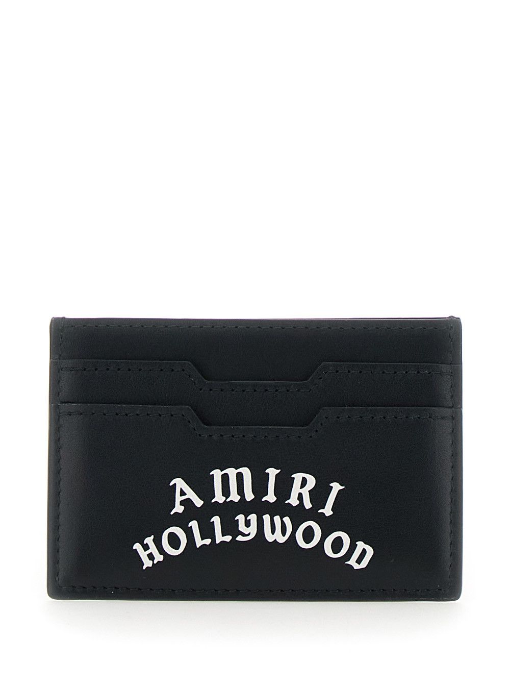 Amiri Black Card Holder with Logo Lettering on the Front and Embossed Logo on the Rear in Leather Man Size ONE SIZE - 1 Thumbnail