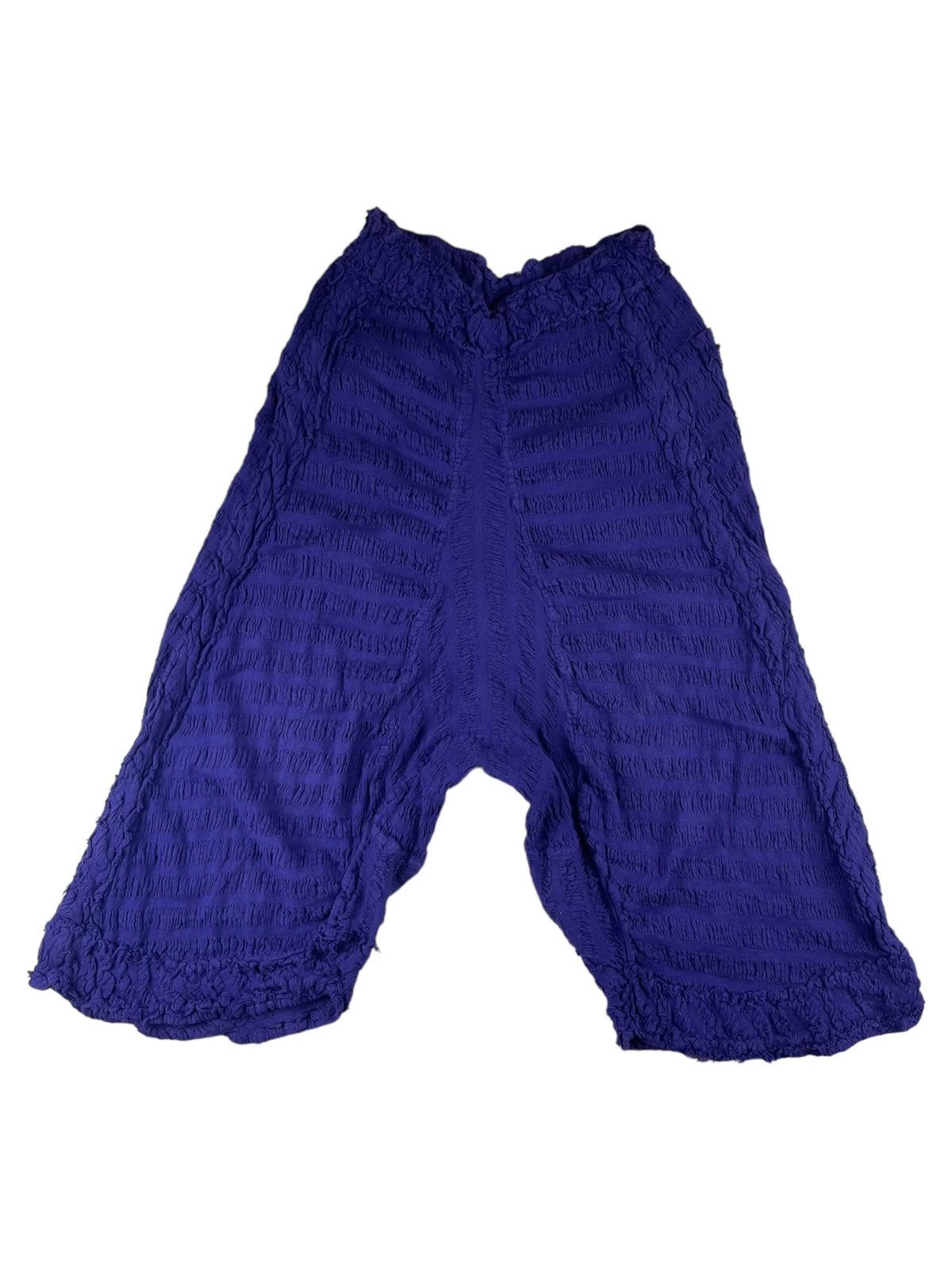 image of Issey Miyake Me Flocky Stripes Cauliflower Pants, Free Size in Purple, Women's