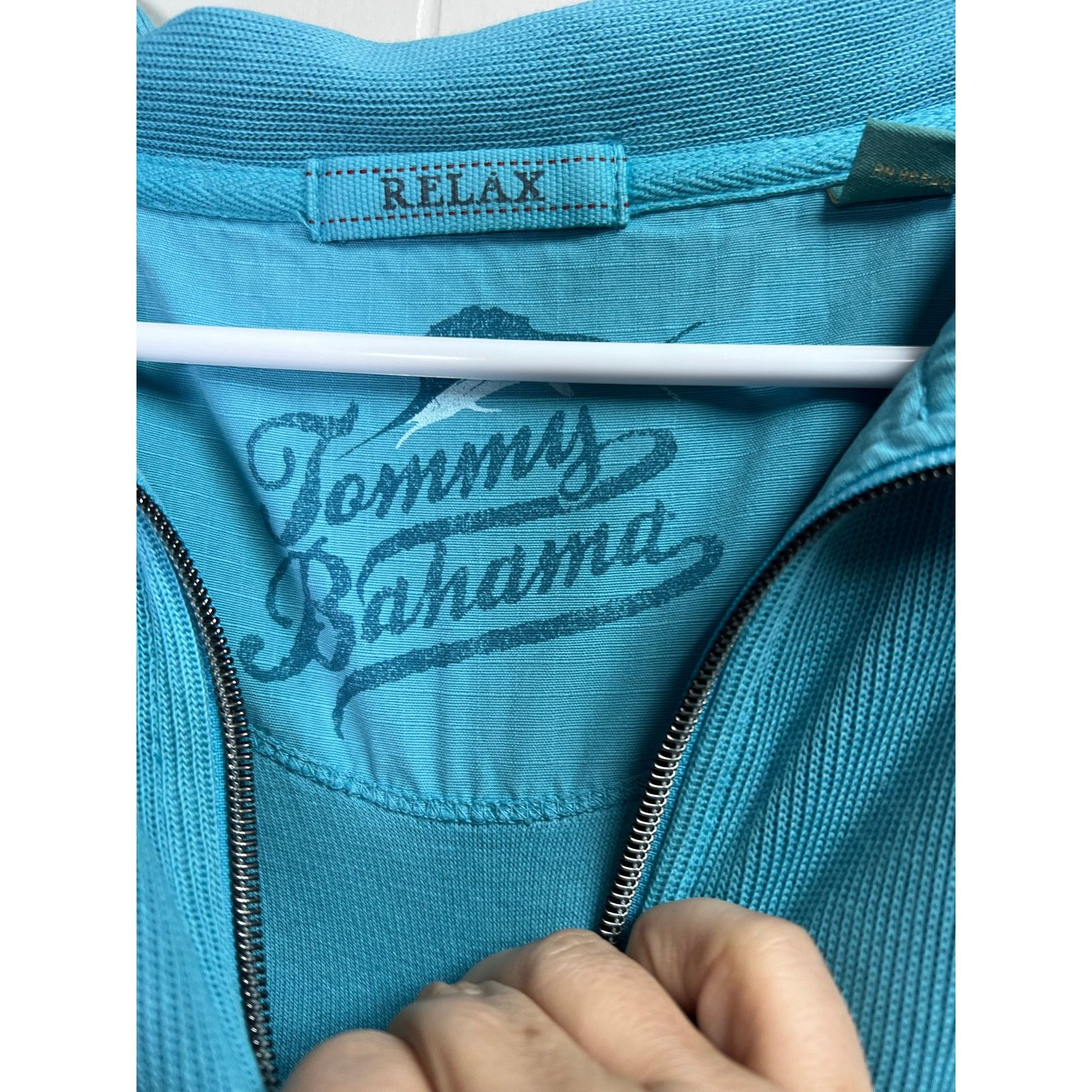 Tommy Bahama Tommy Bahama Relax Quarter Zip Pullover Sweater Teal Blue Size US XXL / EU 58 / 5 - 5 Thumbnail