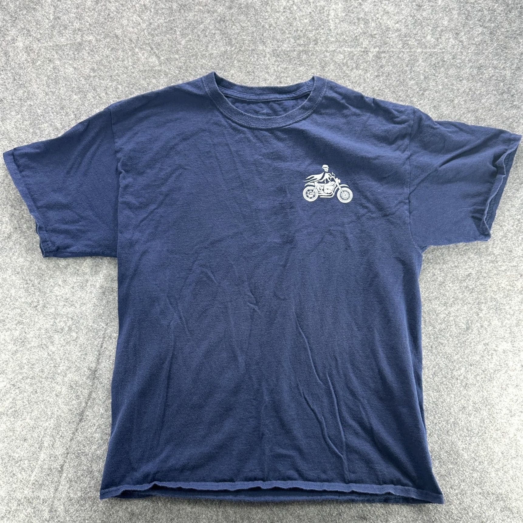 Hanes PAPA THE MAN THE MYTH THE BIKER LEGEND Shirt Mens Large Blue Graphic Print Shirt Size US L / EU 52-54 / 3 - 2 Thumbnail