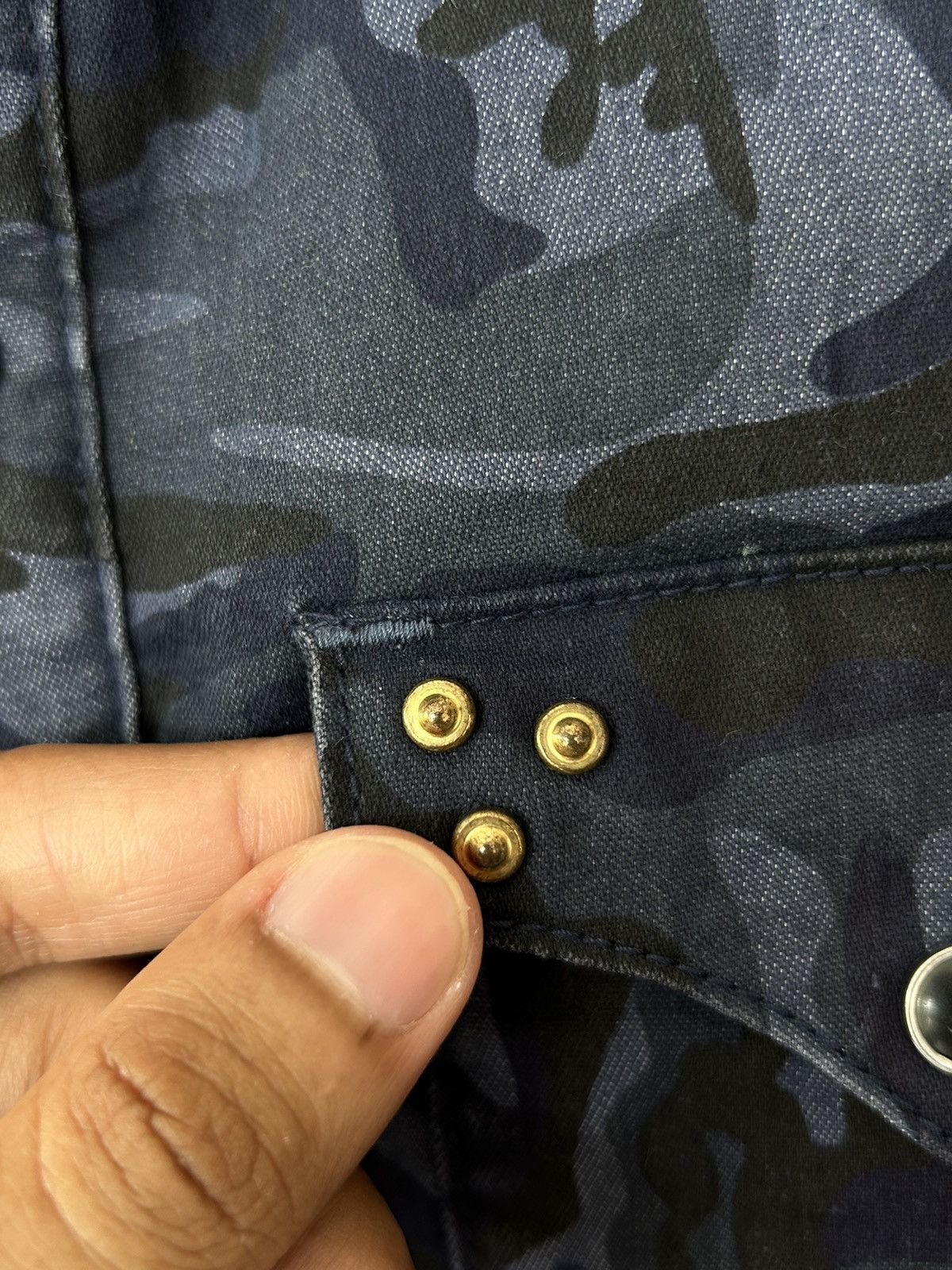 Tete Homme Rare Vintage Tete Homme Camo Double Pocket Button Ups Shirt Size US S / EU 44-46 / 1 - 8 Thumbnail