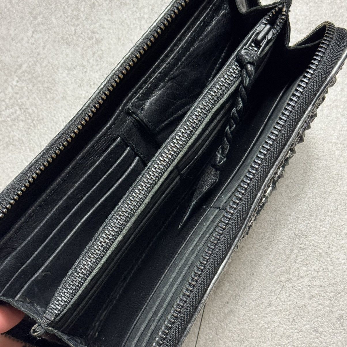 14th Addiction × If Six Was Nine × KMRii Kmrii Studed Skull Holder Long Wallet Size ONE SIZE - 5 Thumbnail