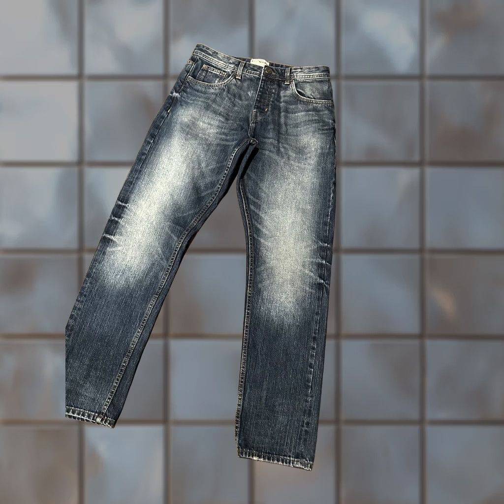 Denime NWT The Stronghold Jeans Mens 32x32 Denim Relaxed Tapered Button Fly Blue Cotton 32 Inseam Slim/Regular Fit Hip Hop USA Style VINTAGE No Glide? Size US 32 / EU 48 - 1 Thumbnail