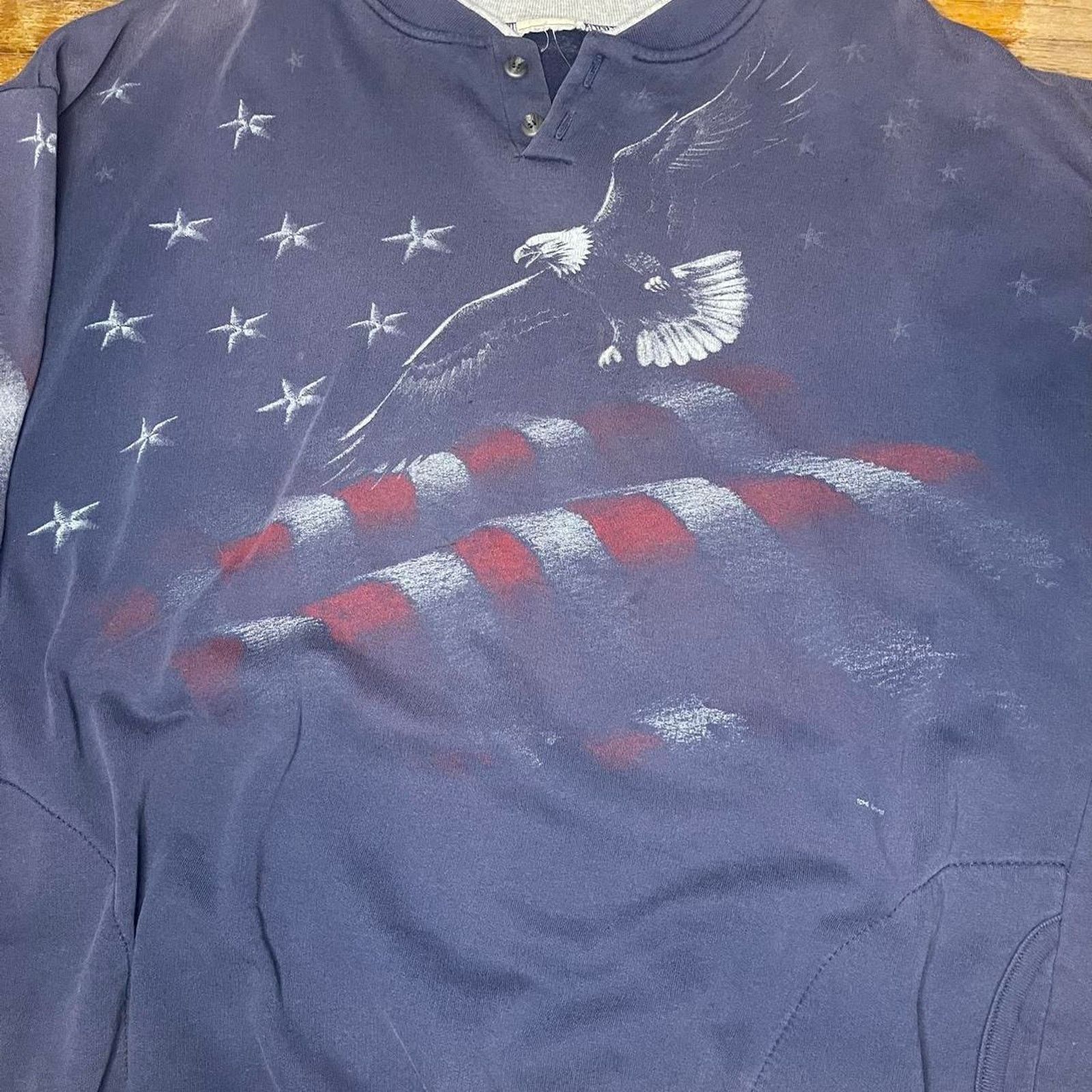 Other Vintage All Over Print USA Eagle Sweatshirt Size US XL / EU 56 / 4 - 4 Thumbnail