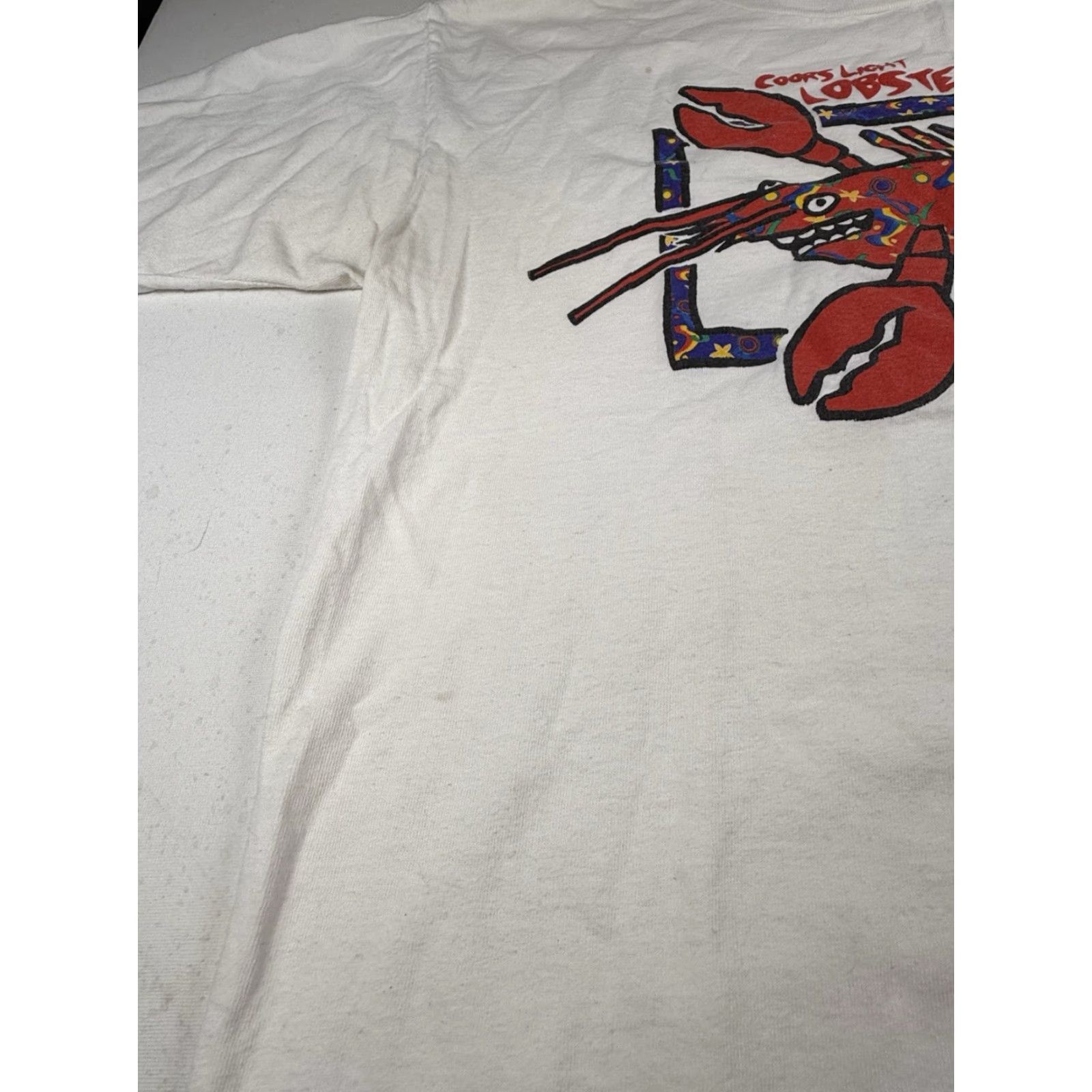 Vintage VINTAGE Coors Light Lobster Race South Carolina Shirt T-Shirt Large L White Mens Size US L / EU 52-54 / 3 - 4 Thumbnail