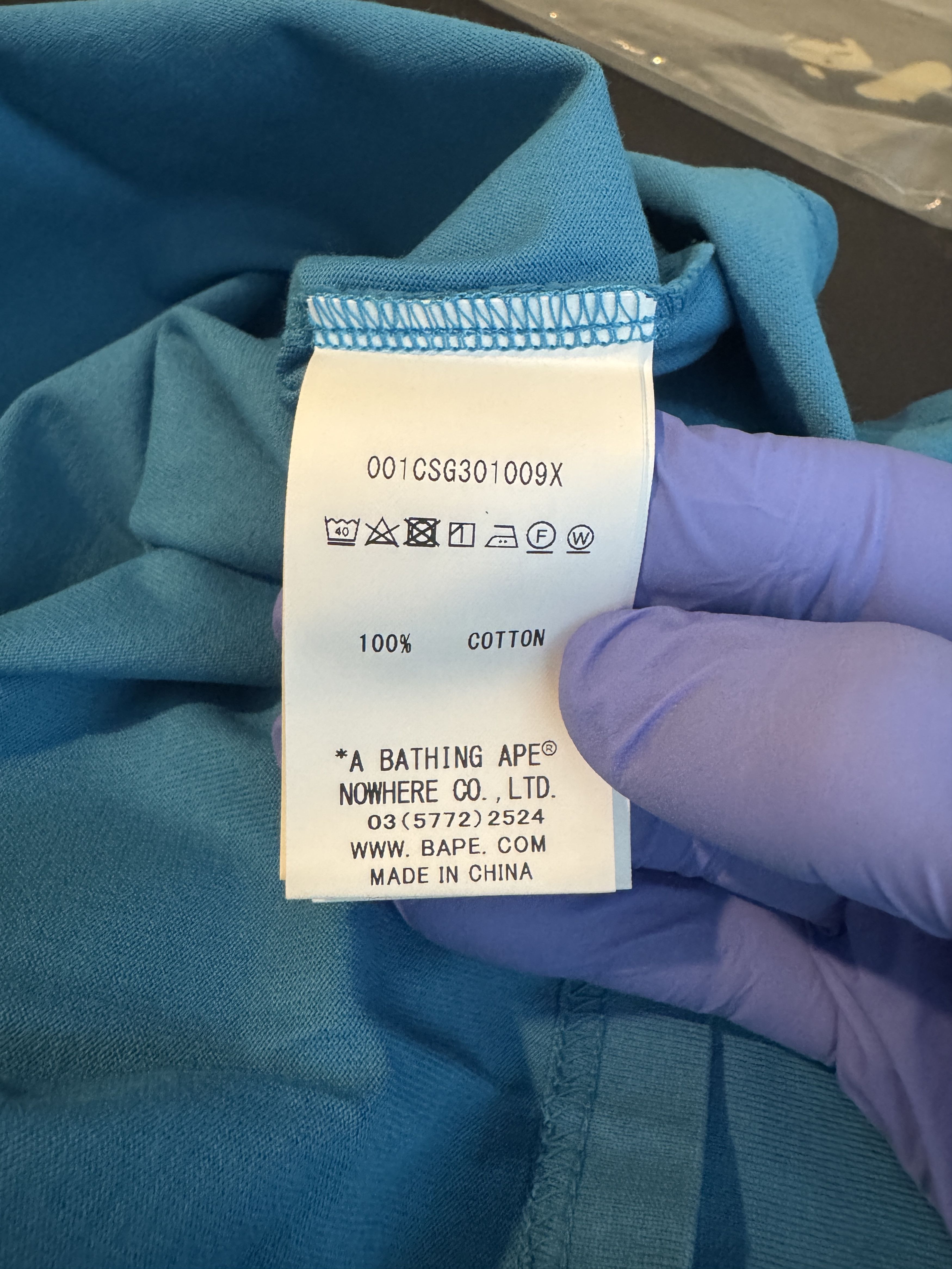 Bape Bape One Point Pocket Overdye Tee (SS20) (Sax) Size US M / EU 48-50 / 2 - 4 Thumbnail