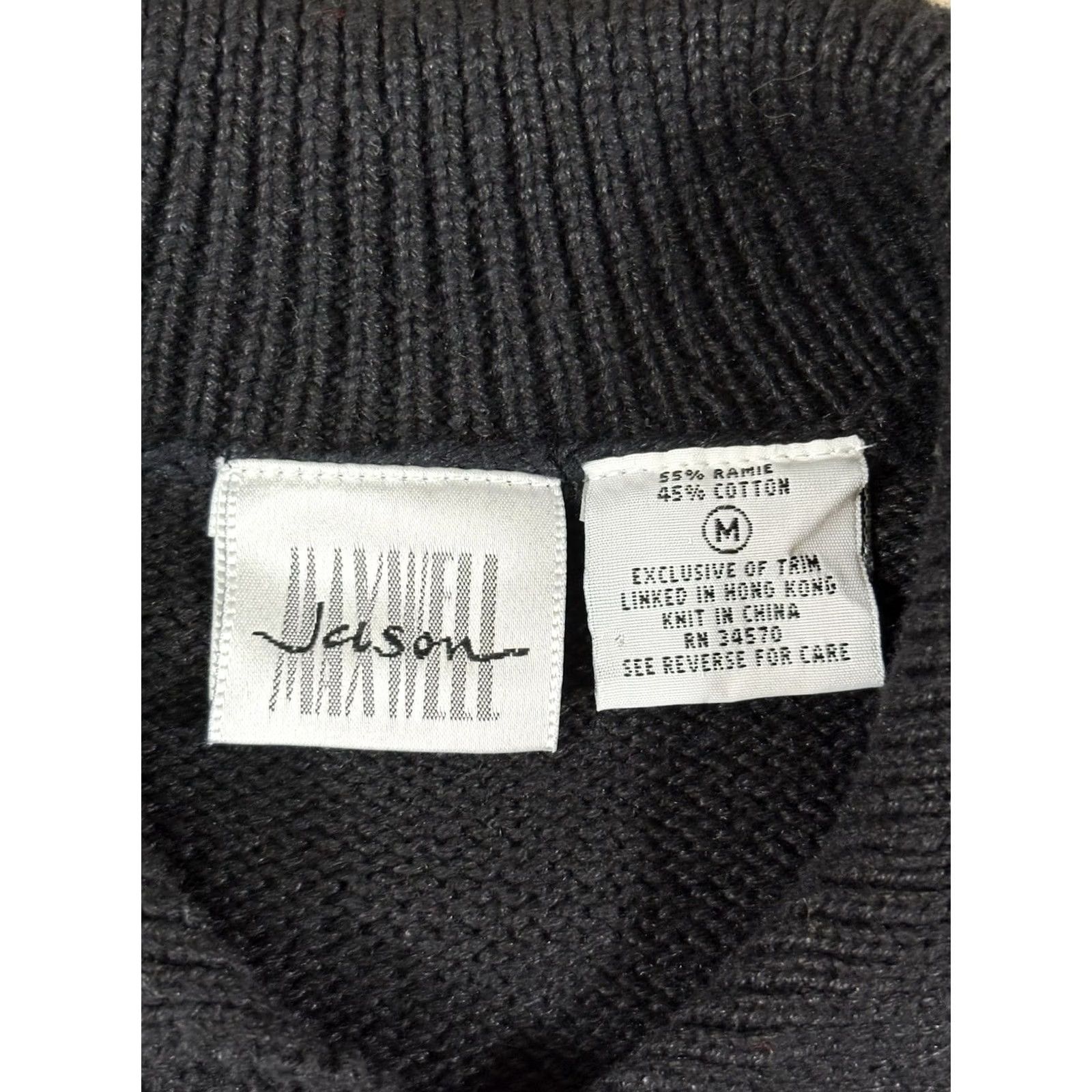 Vintage VINTAGE Jason Maxwell Cardigan Sweater Women M Black Embroidered Snowflakes & Hearts 90s Christmas Holiday Ugly Sweater Size M / US 6-8 / IT 42-44 - 5 Thumbnail