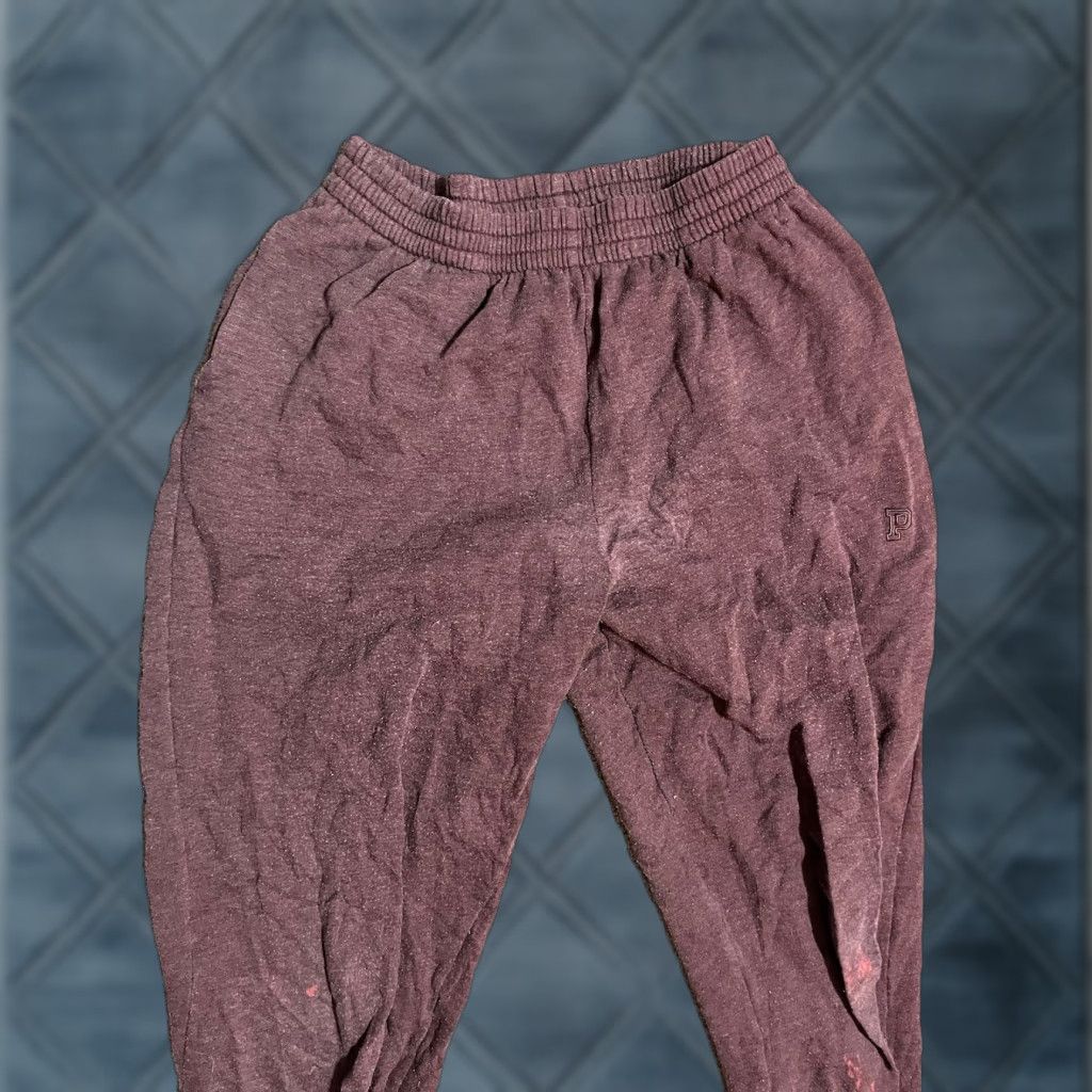 Victoria's Secret Victoria's Secret PINK Sweatpants Women M Maroon Jogger Drawstring Elastic Waist - Distress Logo Casual Activewear Size 32" / US 10 / IT 46 - 1 Thumbnail