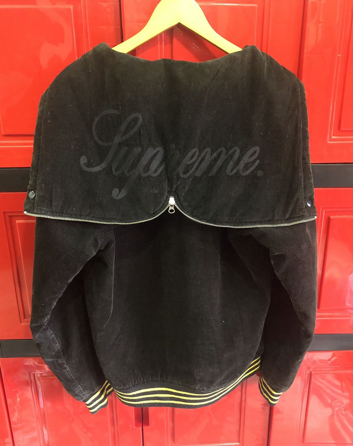 Supreme × Vintage Supreme Corduroy Embroidery Hoodie Varsity Jacket Size US M / EU 48-50 / 2 - 5 Thumbnail