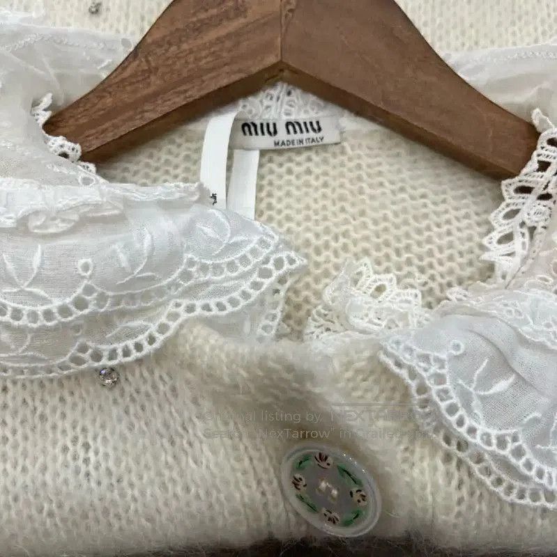 Miu Miu Miu Miu White Wool Cardigan for Women . Size XL / US 12-14 / IT 48-50 - 3 Thumbnail