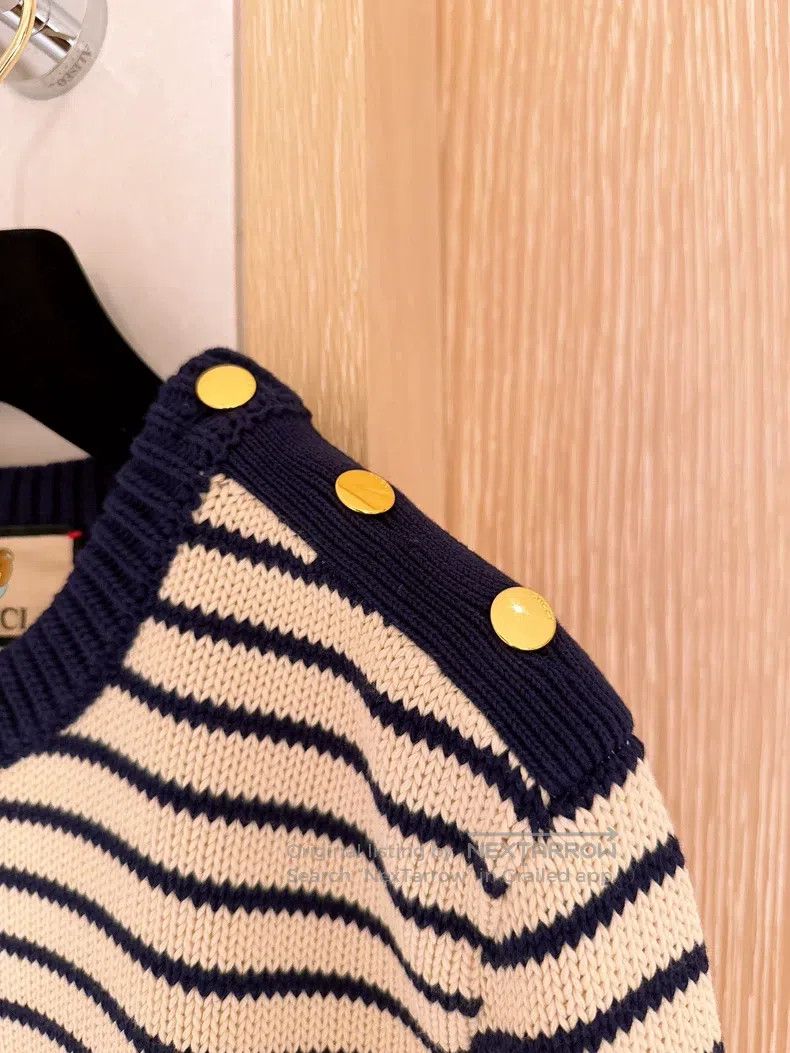 Gucci Gucci Beige striped bear sweater Size US S / EU 44-46 / 1 - 5 Thumbnail