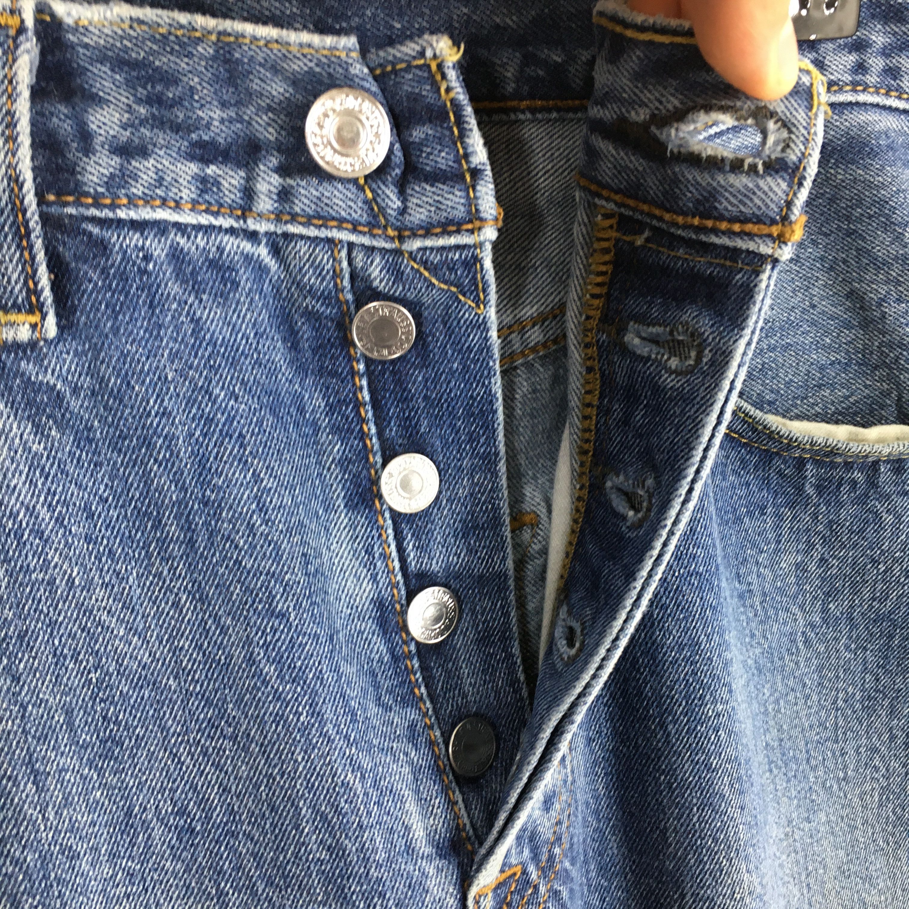 Levi's Size 31x28 Vintage 90s Levi's 501 Faded Blue Jeans S1472 Size US 31 - 6 Thumbnail