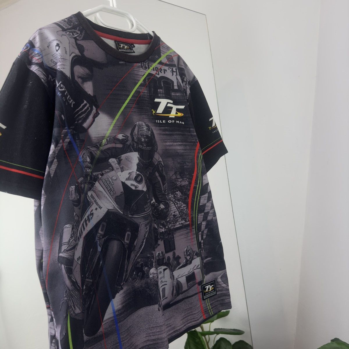 Vintage Isle Of Man TT Over Print Motorcycle Y2K Style Size US XL / EU 56 / 4 - 2 Thumbnail